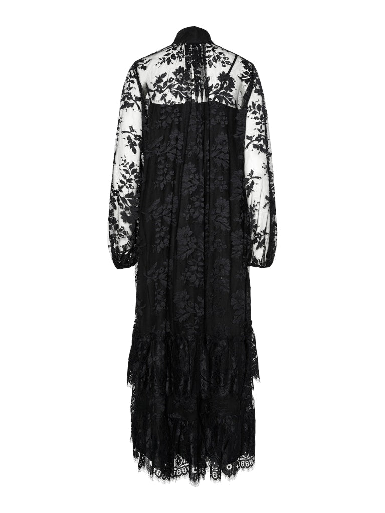 YASLACILLA LS LACE LONG DRESS Black