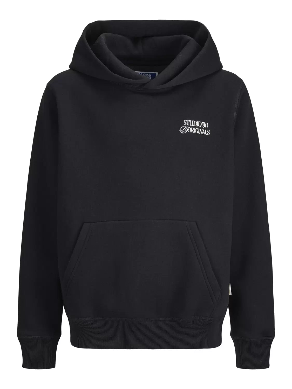 Jack and Jones Junior Huppari Jorgrand Midtown Sweat Hood Jnr, Musta