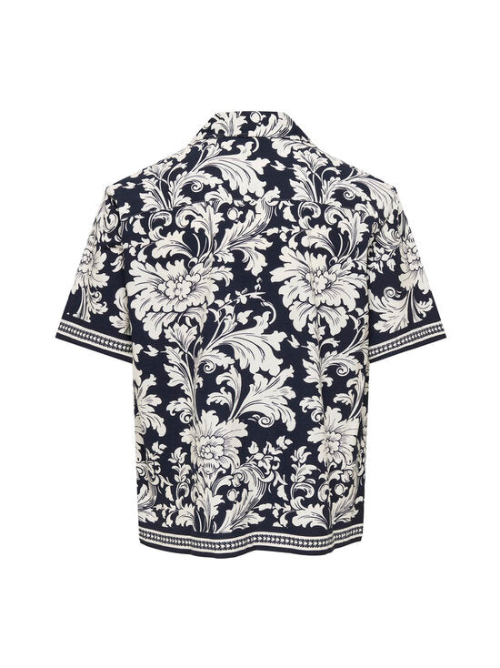 Only and Sons miesten lyhythihainen kauluspaita Nero Resort, Jet Black Lotus Antique White