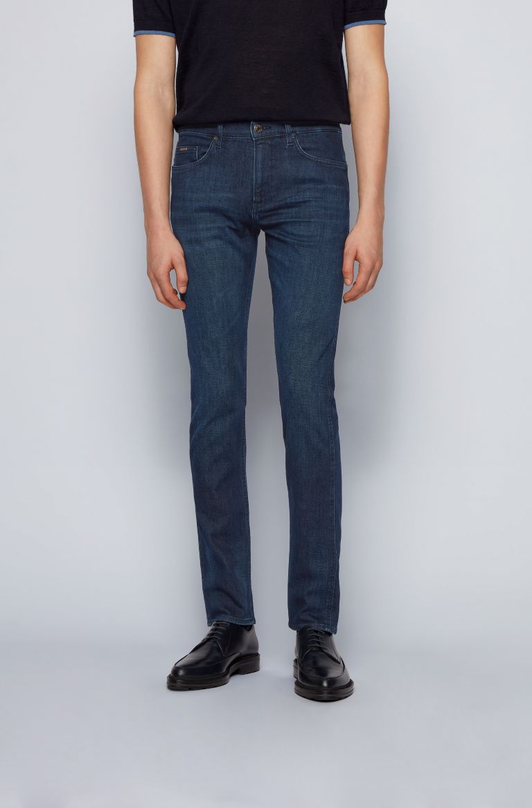 Hugo Boss, Miesten Farkut, Delaware Nos Cashmere Touch Indigo
