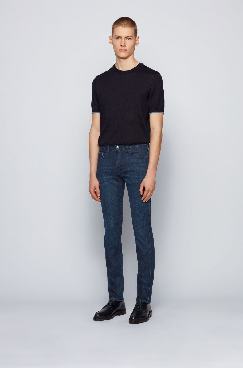 Hugo Boss, Miesten Farkut, Delaware Nos Cashmere Touch Indigo