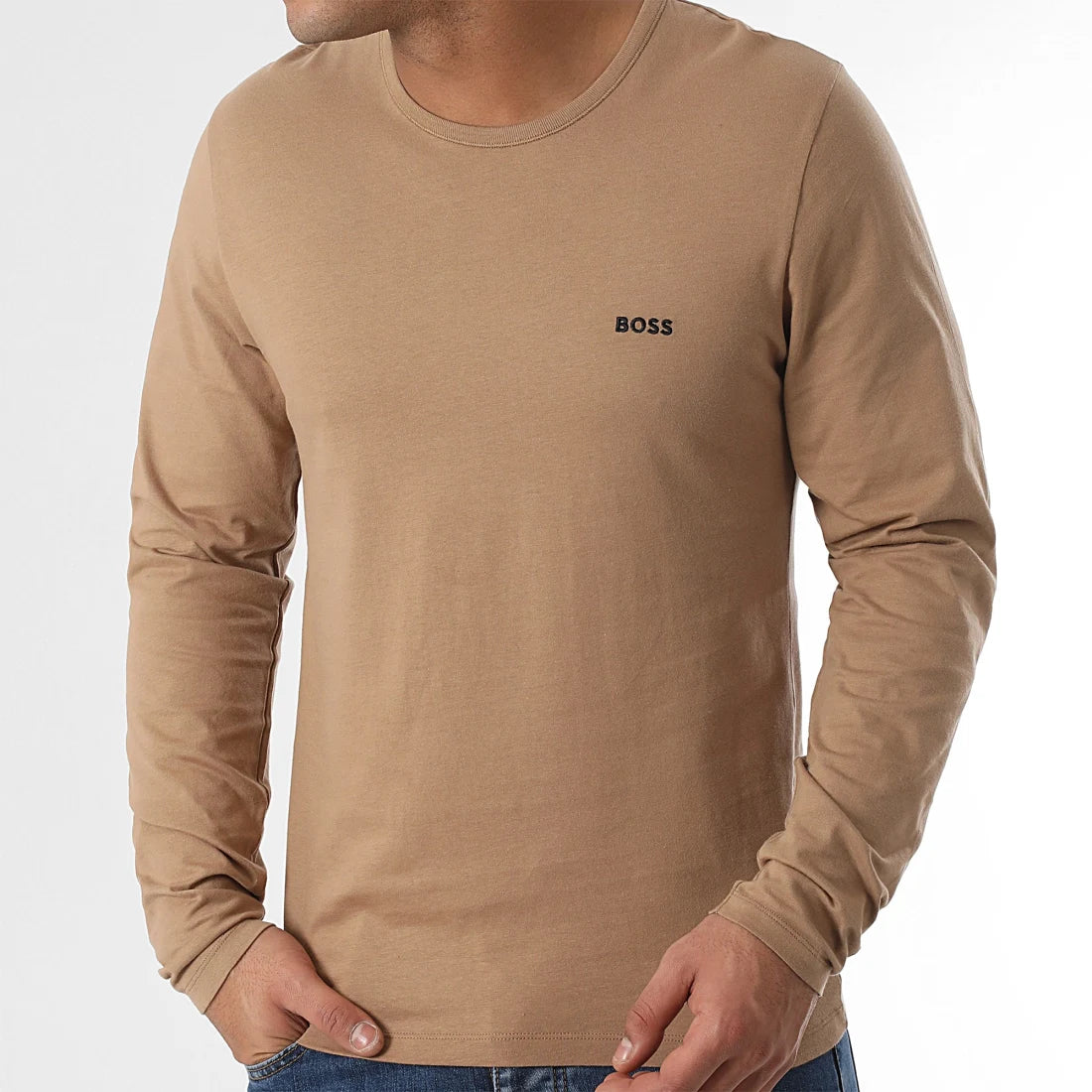 hugo-boss-miesten-t-paita-k-ls-shirt-classic-keskiruskea-1