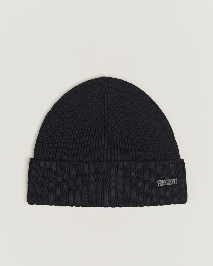 Hugo Boss pipo, FATI-L MERINO BEANIE  MUSTA