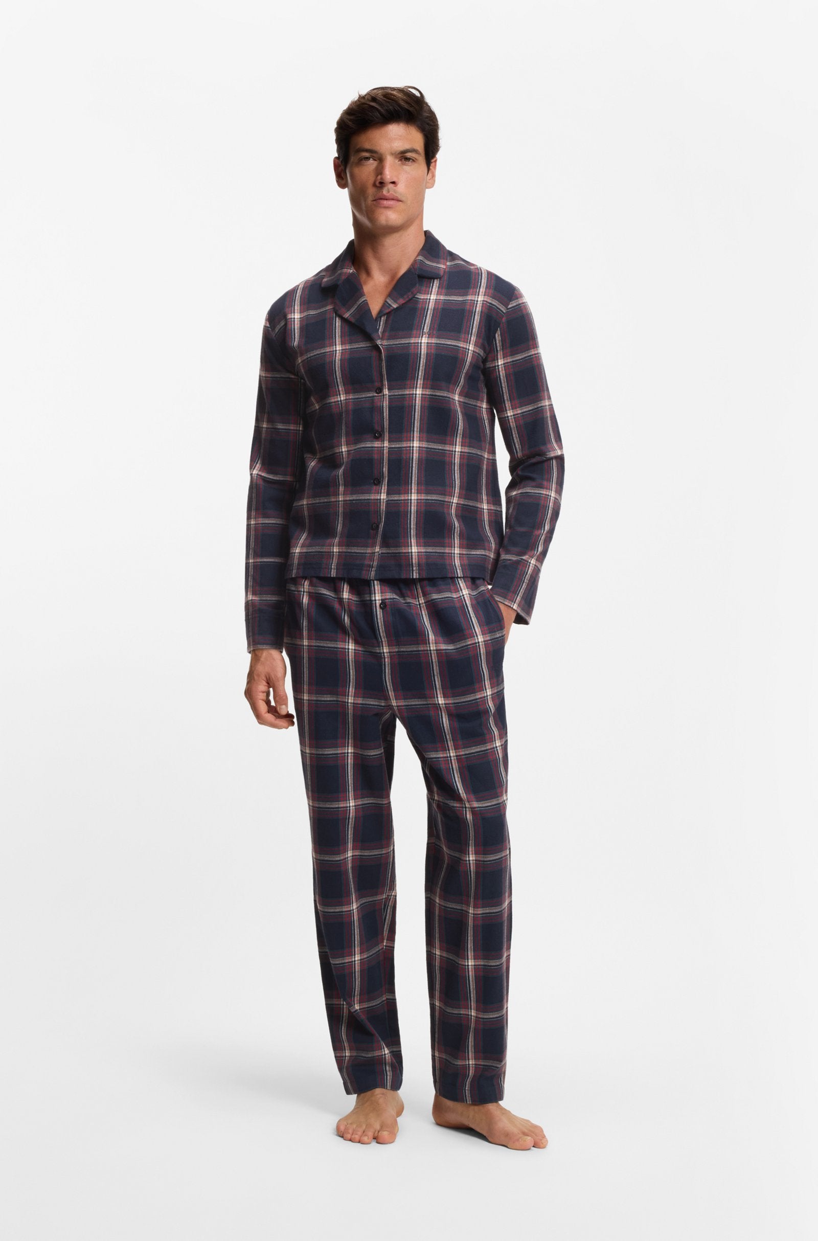 Hugo Boss miesten pyjamahousut, HOLIDAY PANTS SININEN RUUTU