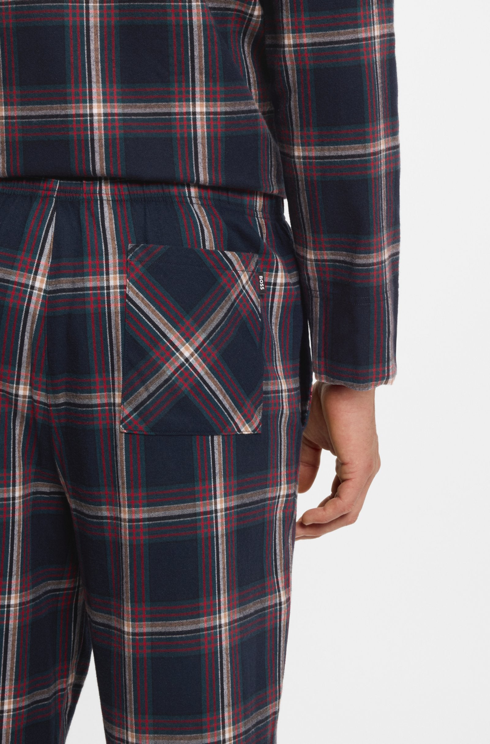 Hugo Boss miesten pyjamahousut, HOLIDAY PANTS SININEN RUUTU