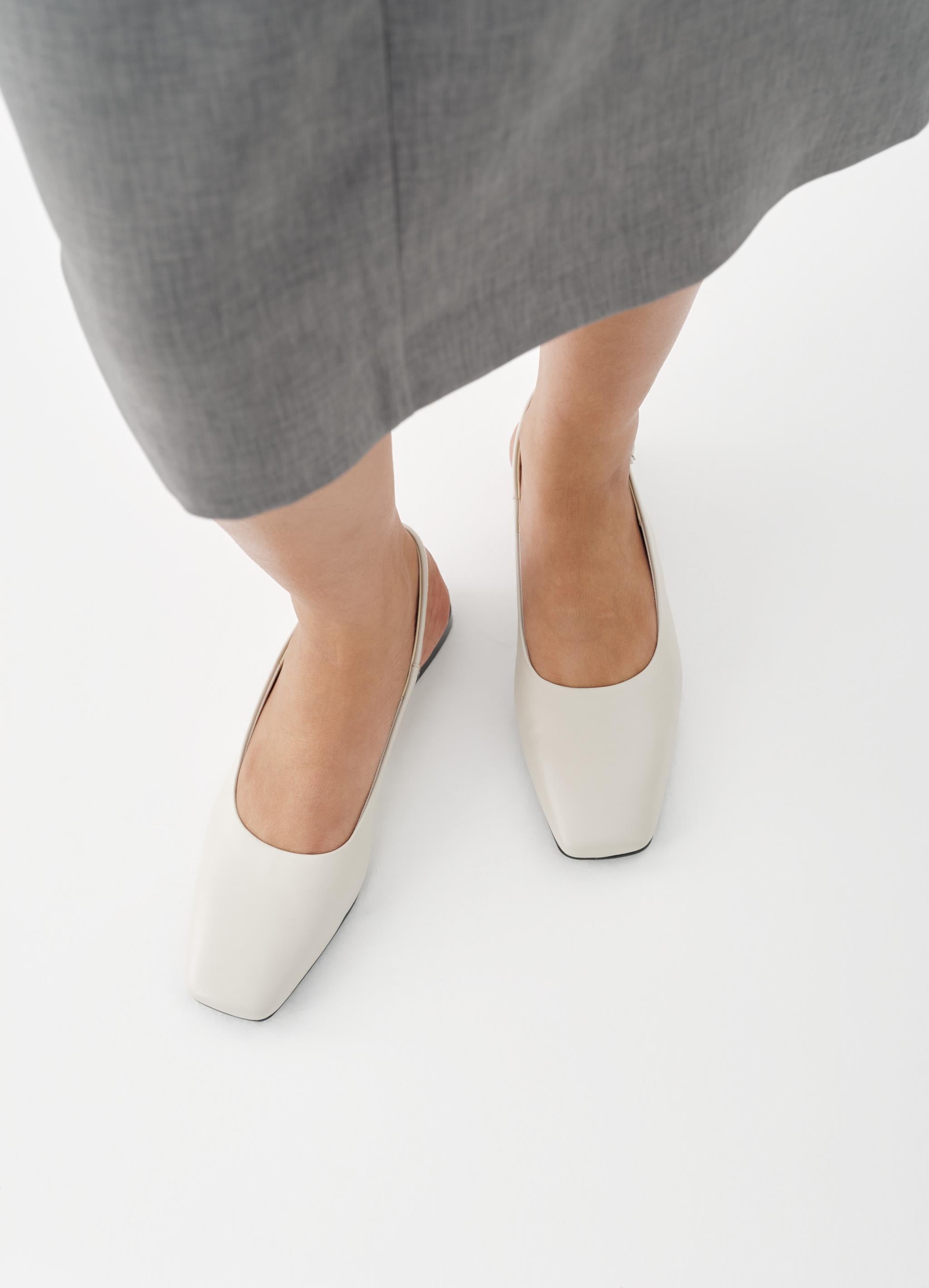 Vagabond naisten ballerinat Delia Leather, luonnonvalkoinen