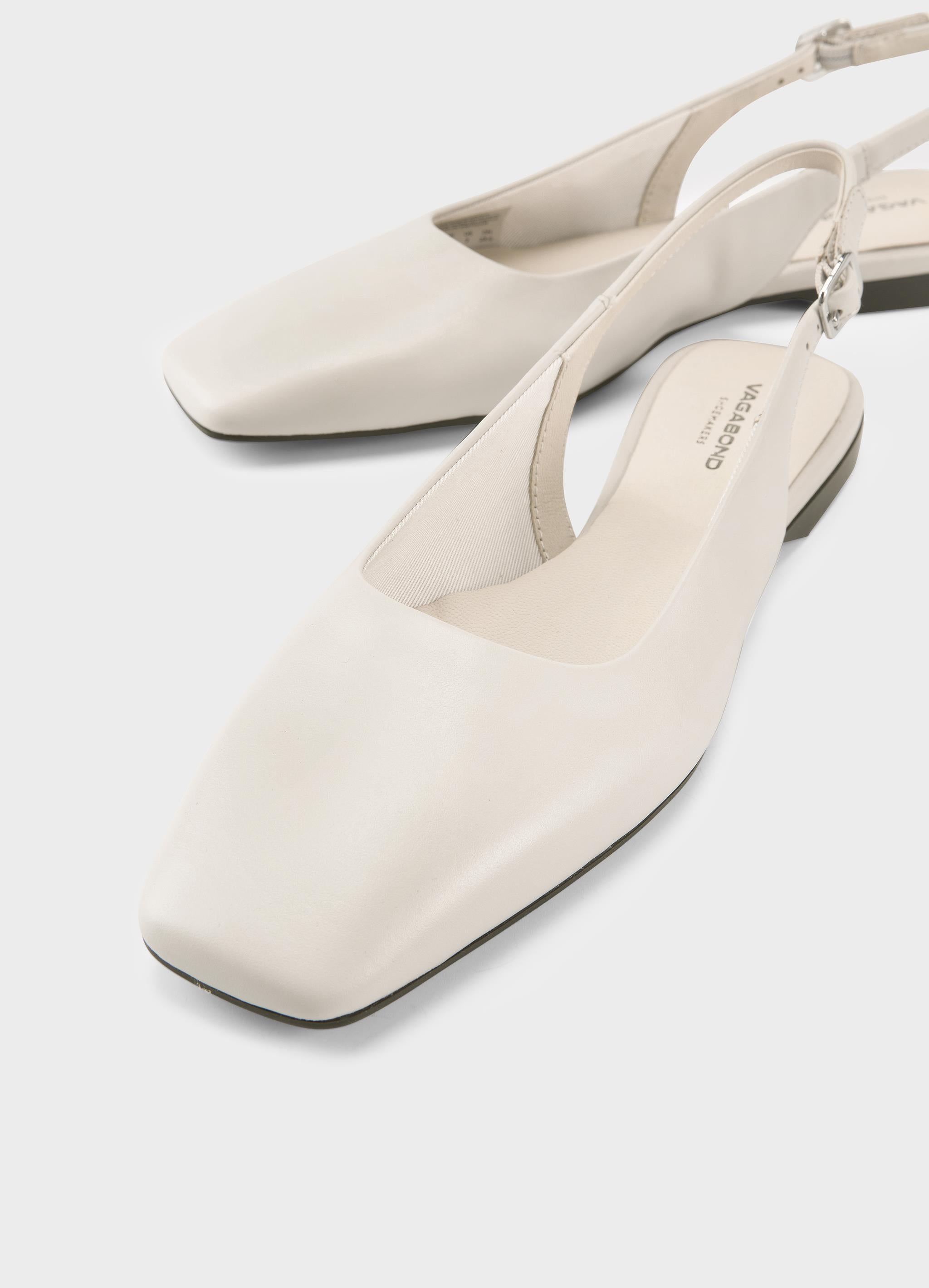 Vagabond naisten ballerinat Delia Leather, luonnonvalkoinen
