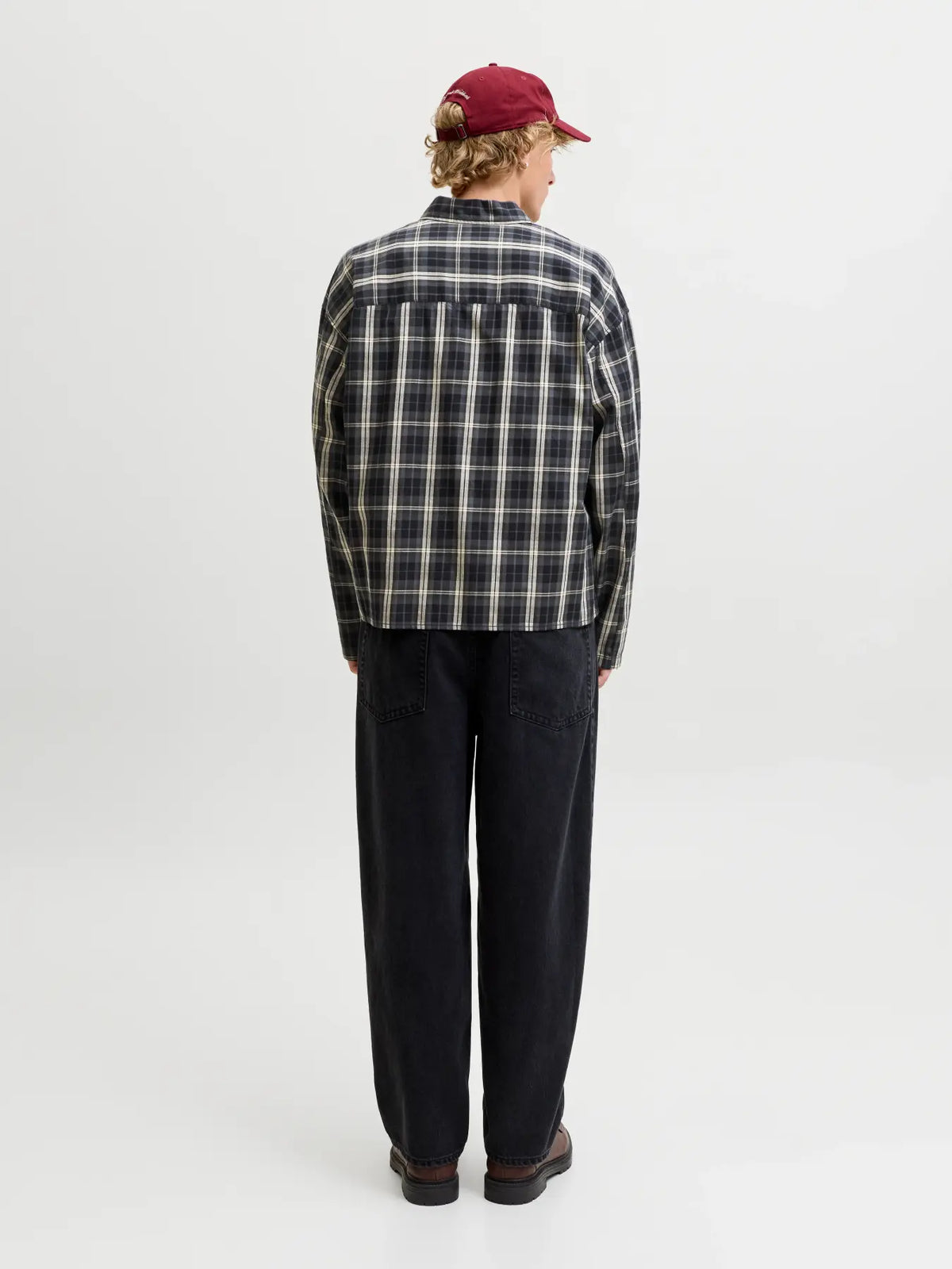 Jack & Jones miesten kauluspaita Joraustin Clean Check Shirt, musta