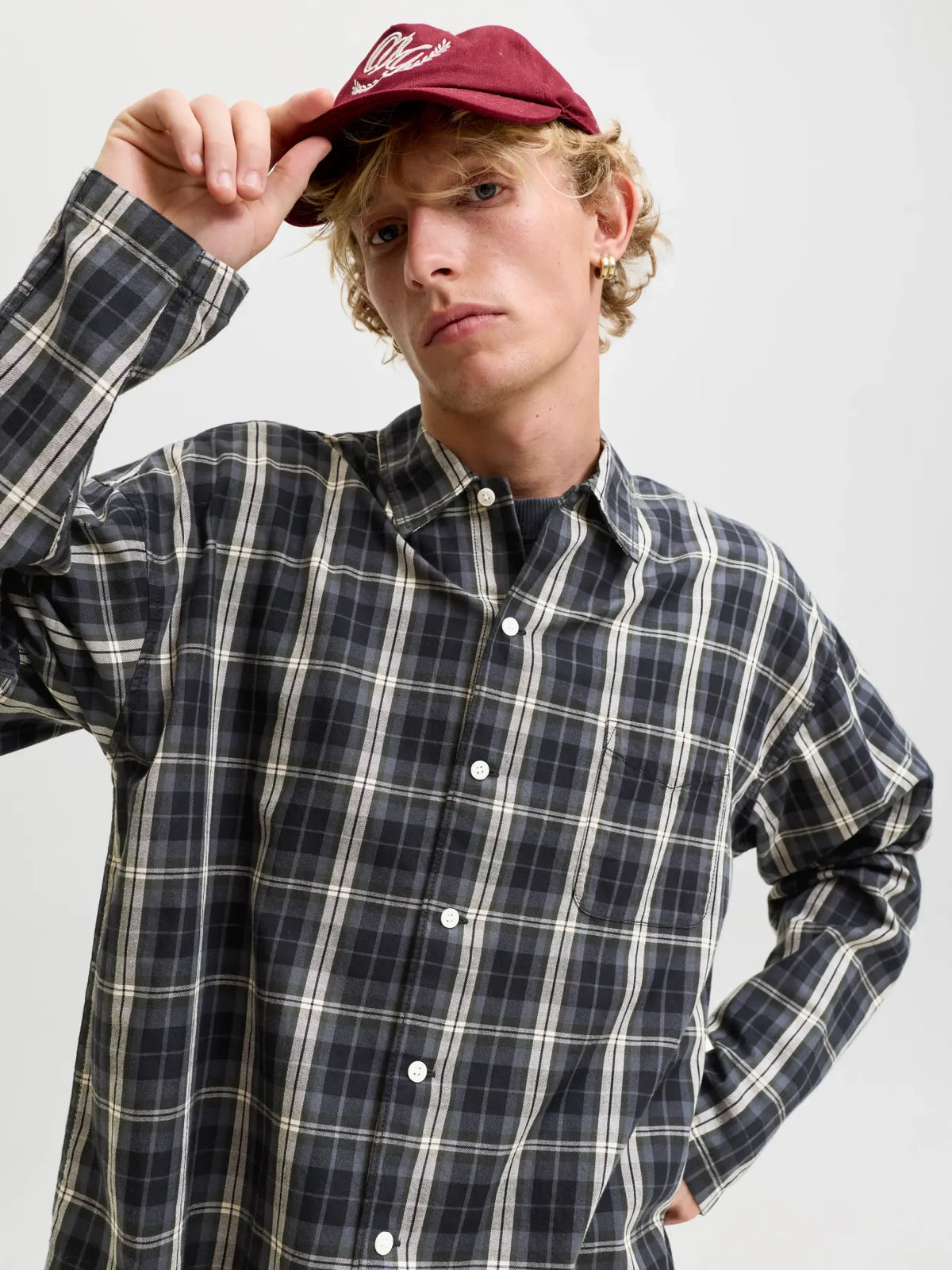 Jack & Jones miesten kauluspaita Joraustin Clean Check Shirt, musta