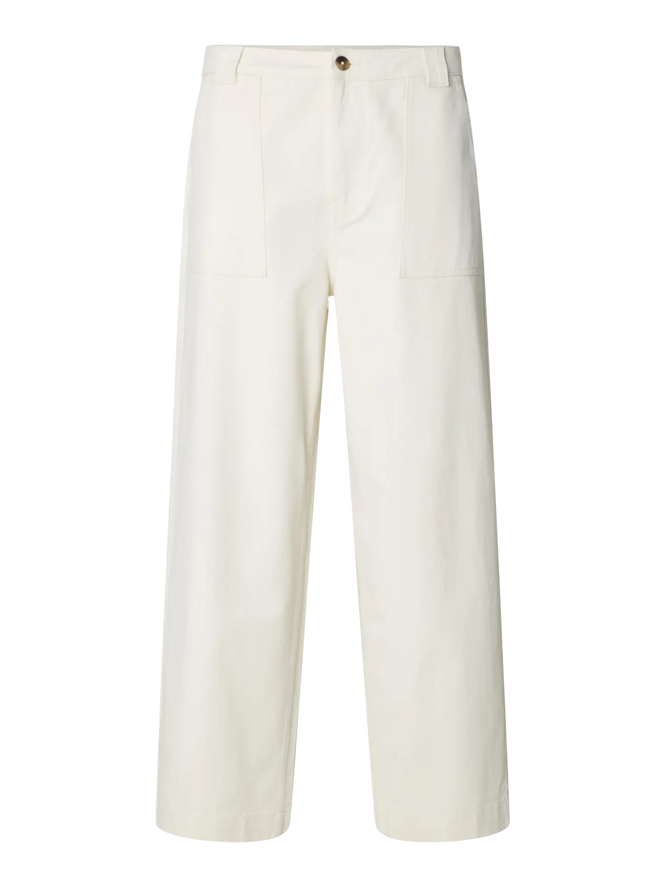 Selected miesten housut 260 Wide-Leg Hotel Amour, Egret