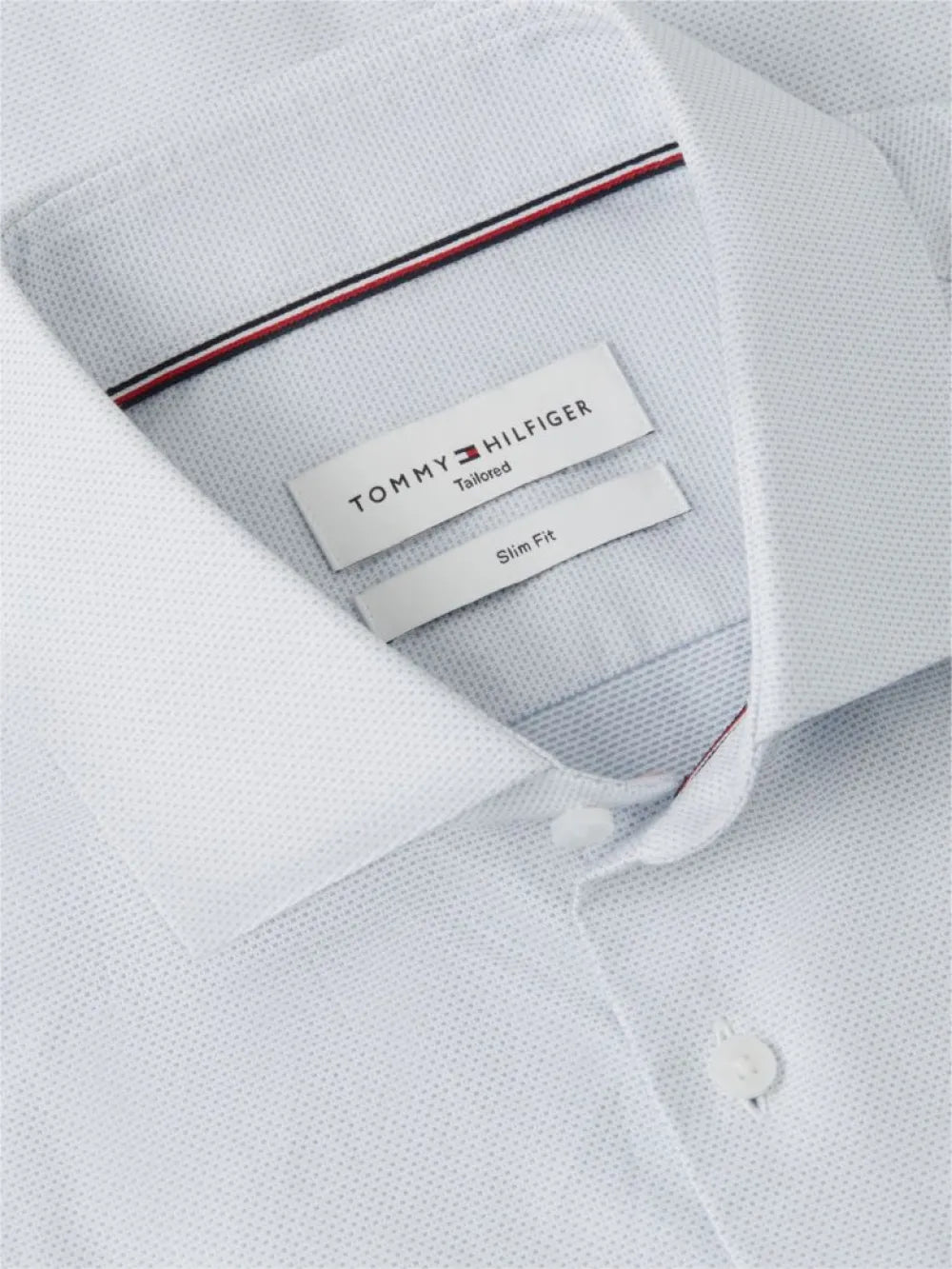 Tommy Hilfiger miesten kauluspaita Dobby Shirt, valkopohjainen kuosi