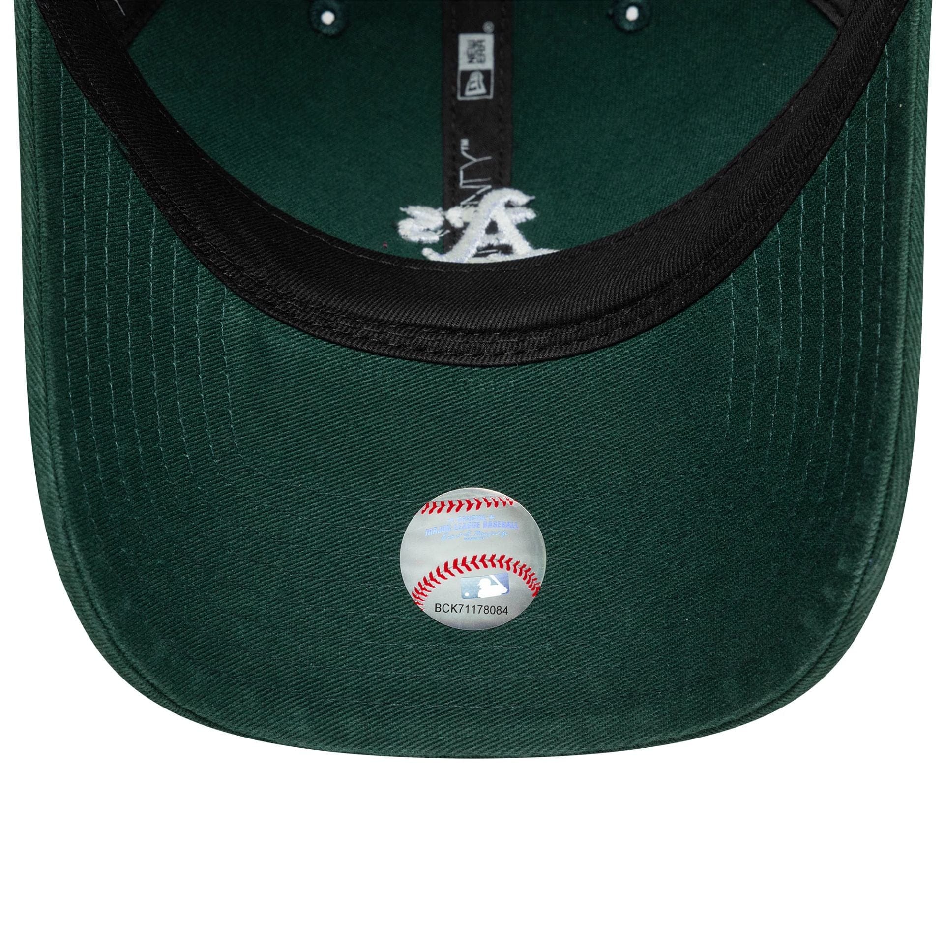 New Era unisex lippis MINI WASHED 9TWENTY® OAKLAND ATHLETICS, tummanvihreä