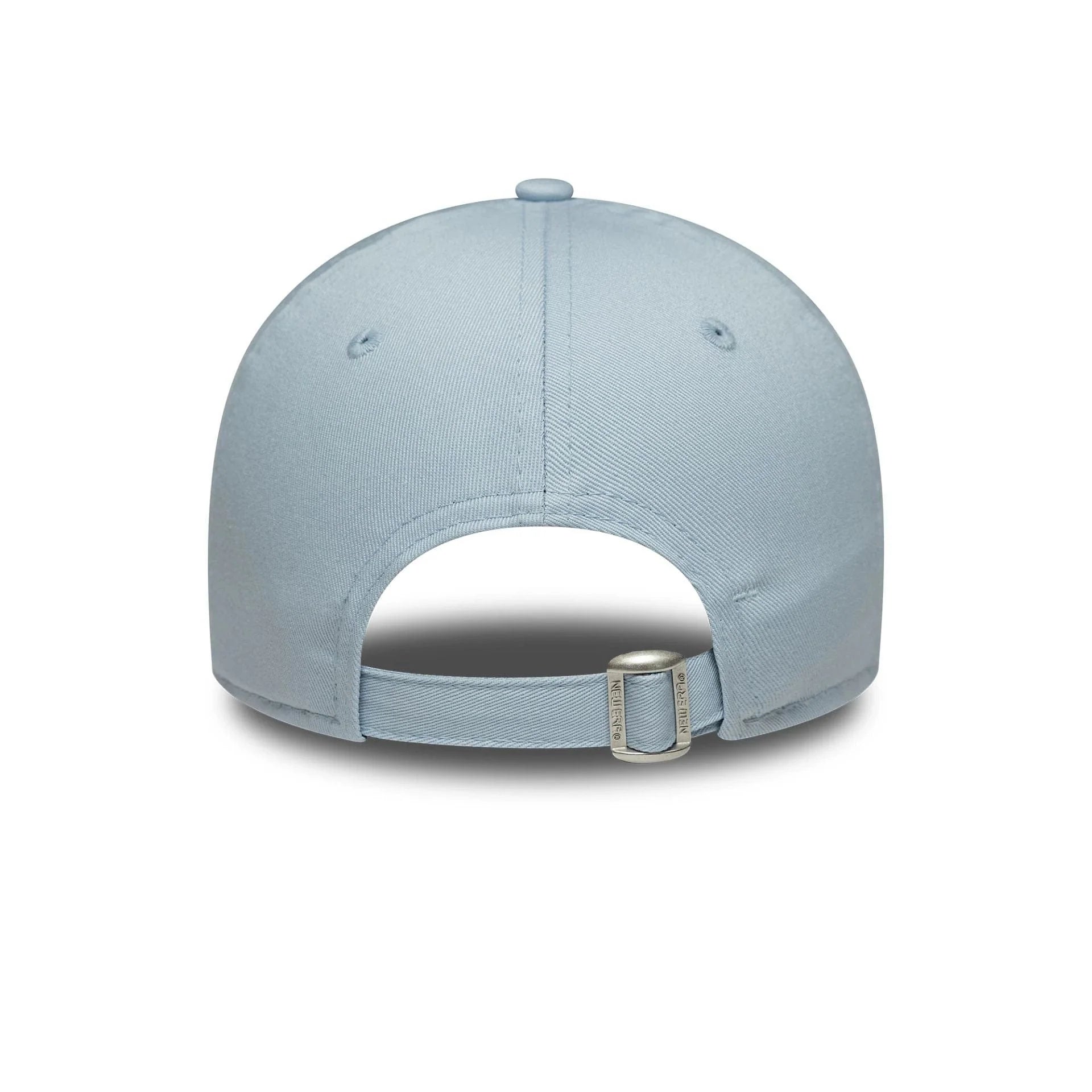 New Era naisten lippis Female Metallic Logo 9FORTY®, vaaleansininen, säädettävällä takaosalla ja pehmeällä kankaalla valmistettu minimalistinen design.