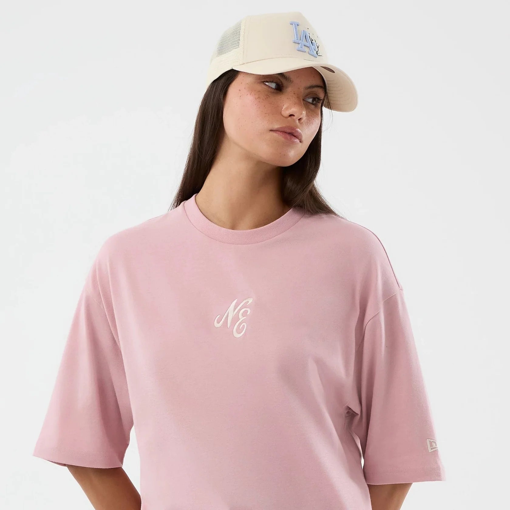 New Era unisex t-paita Floral Os Tee Unisize, vaaleanpunainen