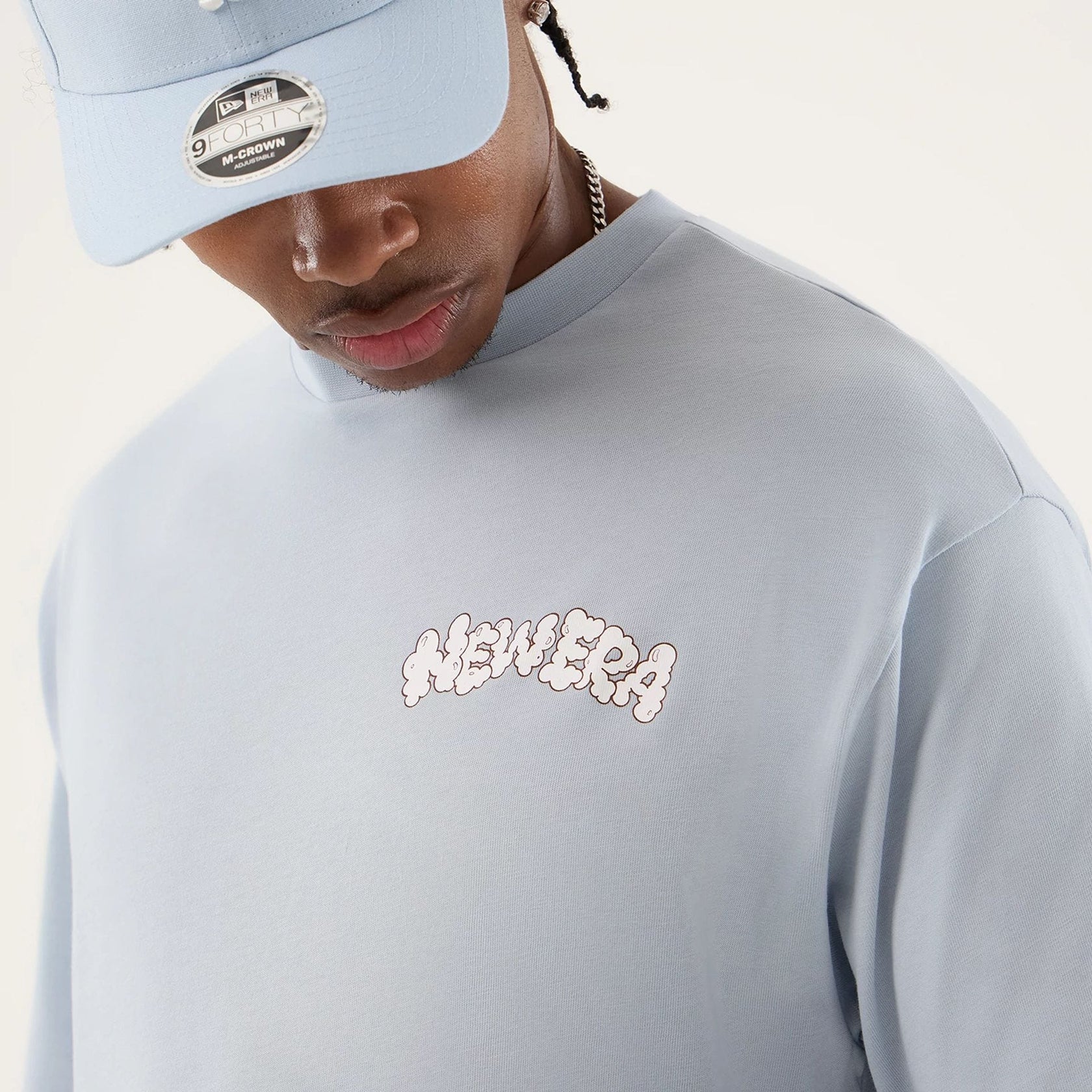 New Era unisex t-paita Fun Graphic, vaaleansininen