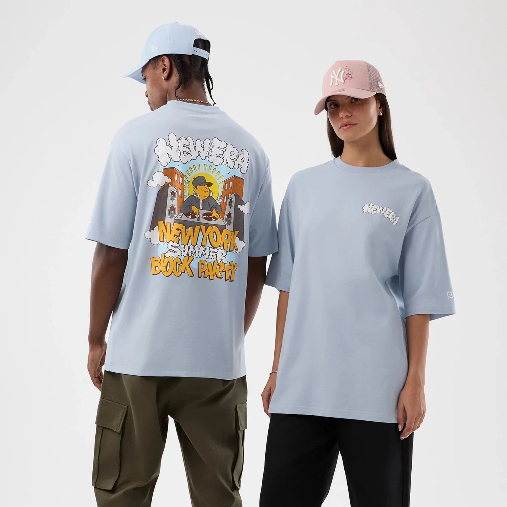 New Era unisex t-paita Fun Graphic, vaaleansininen