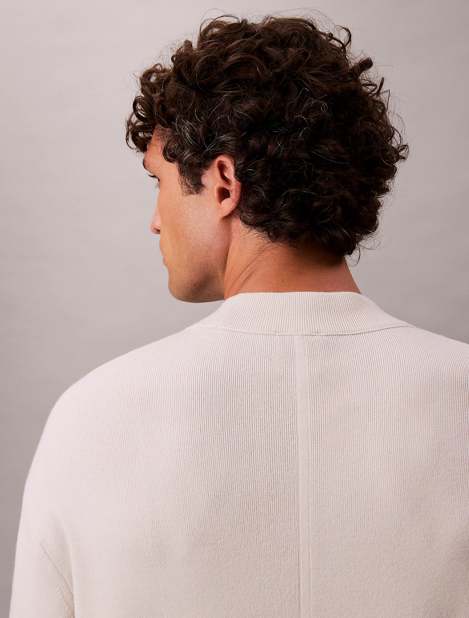 Calvin Klein Menswear miesten neulepusero LS CK TECH KNIT QZ SWEATER 14GG, vaaleanharmaa