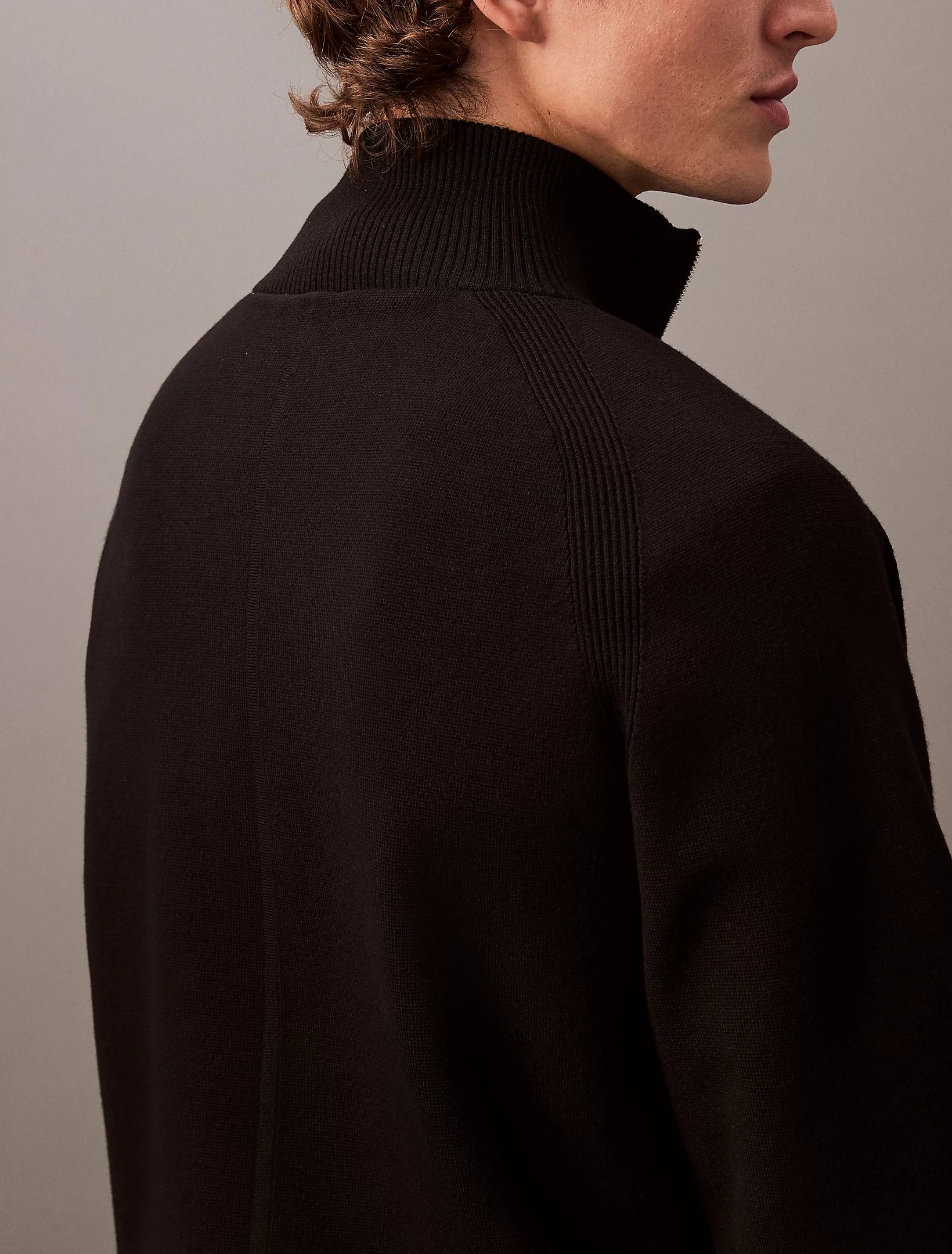 Calvin Klein Menswear miesten neulepusero LS CK TECH KNIT QZ SWEATER 14GG, musta