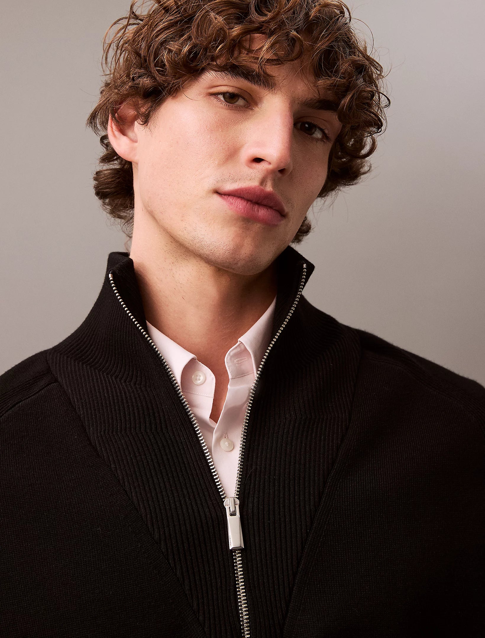 Calvin Klein Menswear miesten neulepusero LS CK TECH KNIT QZ SWEATER 14GG, musta