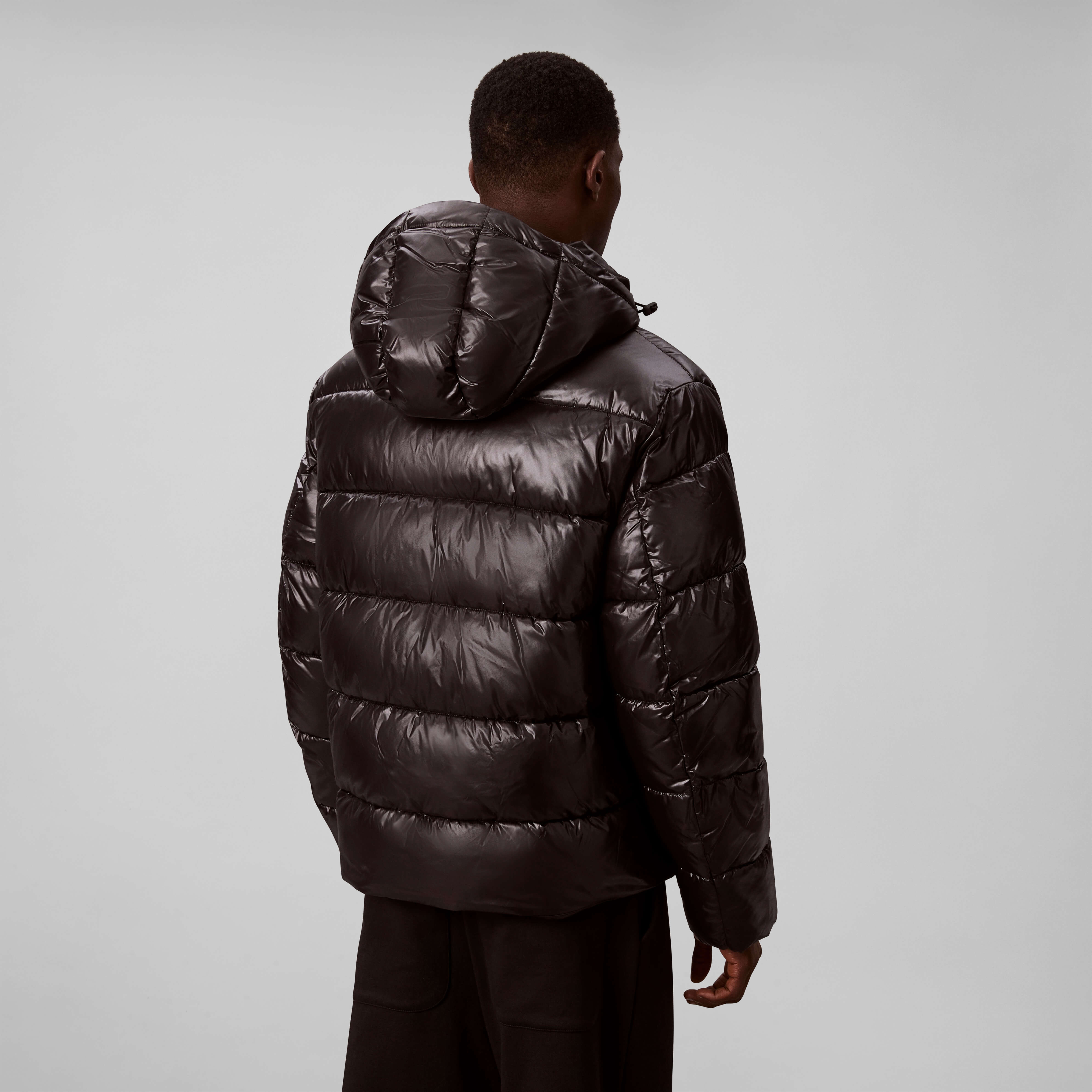 Calvin Klein Menswear LS Glossy Channeled Puffer JKT,  musta