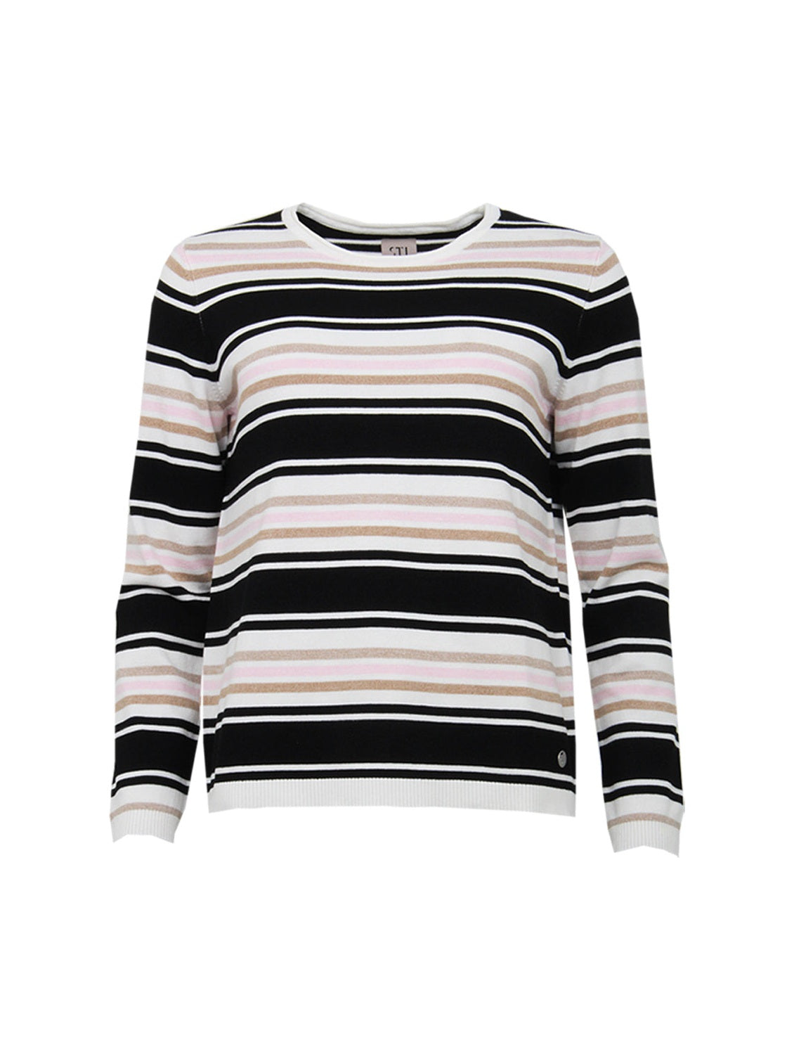 S.T.I naisten neulepusero Bess Stripe Knit, vaaleanpunainen raita
