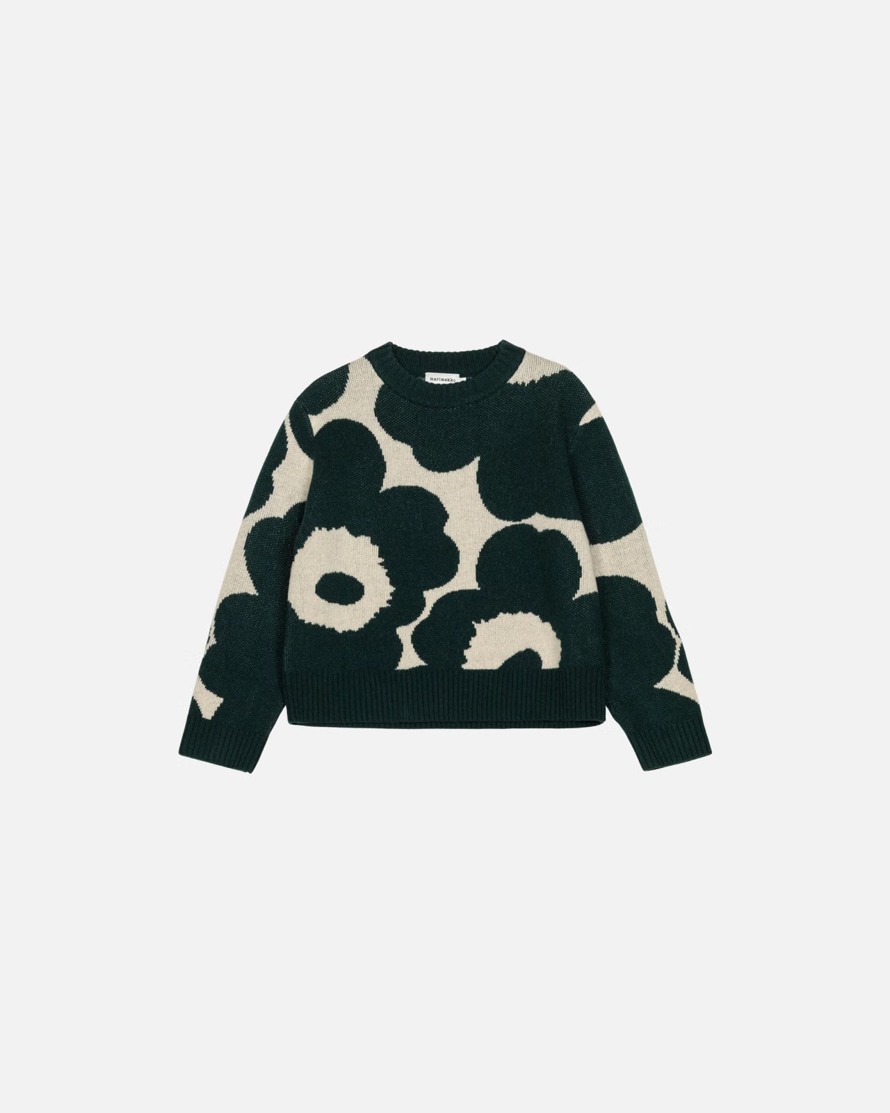 Marimekko naisten neulepusero RWS Virtaus Unikko, musta kuosi