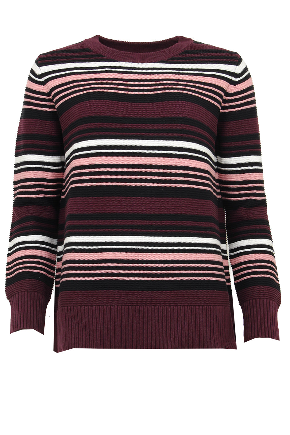 S.T.I naisten neulepusero Onida Knit, viininpunainen raita