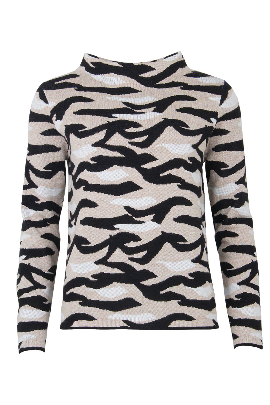 S.T.I naisten neulepusero Osma Knit, kuosillinen beige