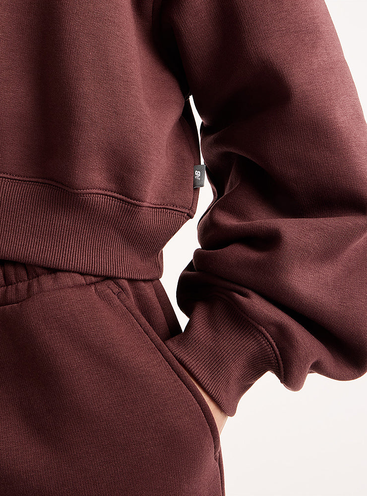 New Balance naisten collegepaita Trackside Fleece Crew, viininpunainen