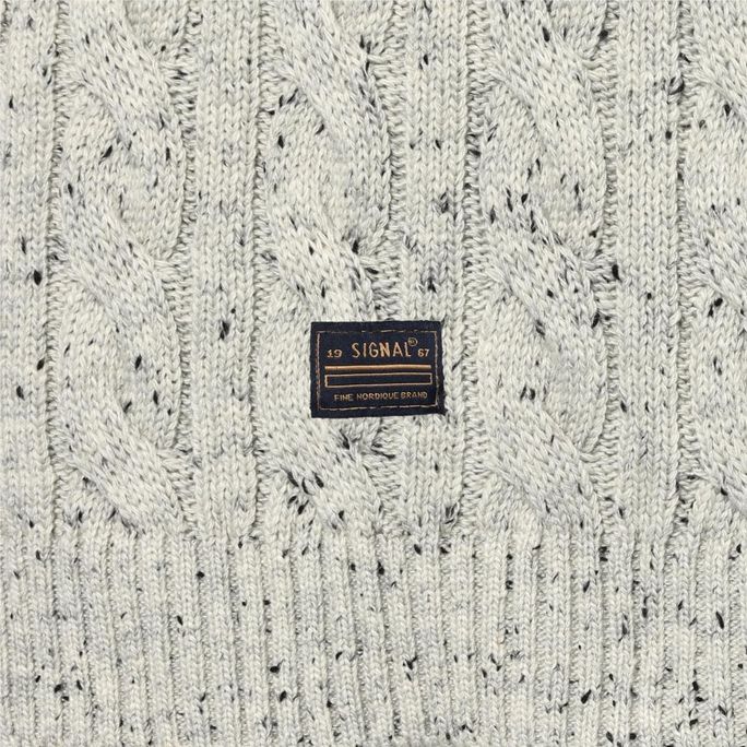 Signal miesten neulepusero  KonstantinSi Cable Knit, luonnonvalkoinen