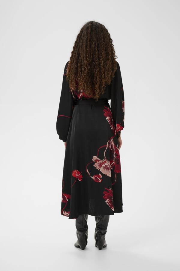 Inwear Dawn Basira Wrap Dress, Black Poppy Rose