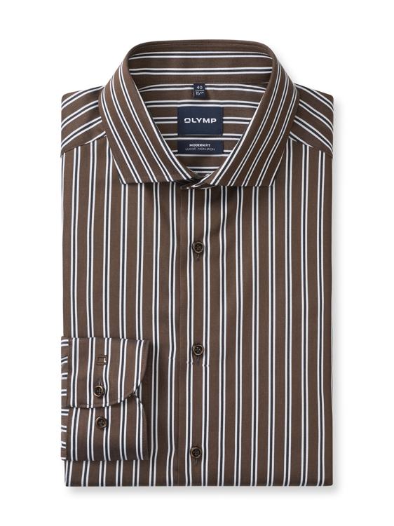 Olymp miesten kauluspaita Luxor Modern Fit, ruskea