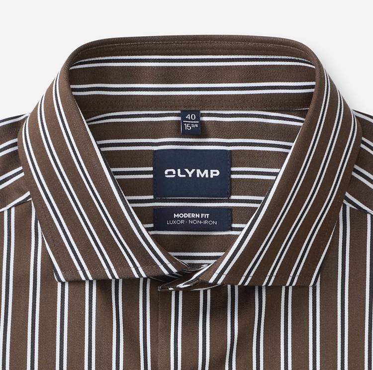 Olymp miesten kauluspaita Luxor Modern Fit, ruskea