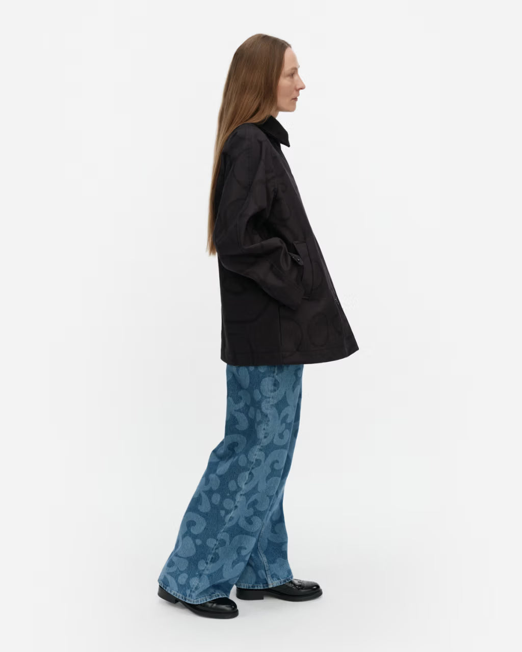 Marimekko naisten takki Essee Keidas Coat, musta kuosi