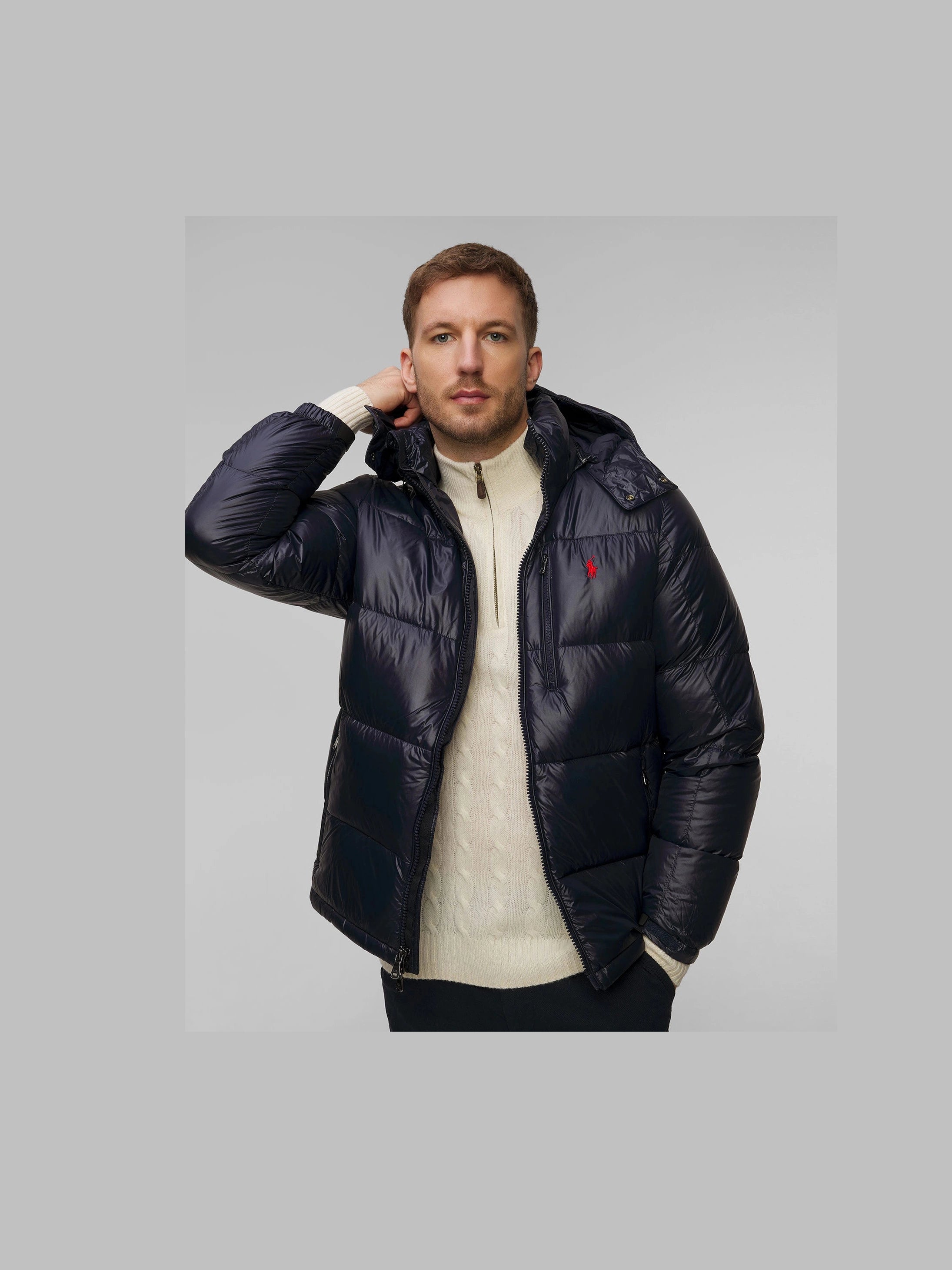 Polo Ralph Lauren Miesten Untuvatakki The Gorham Glossed Down Jacket, tummansininen