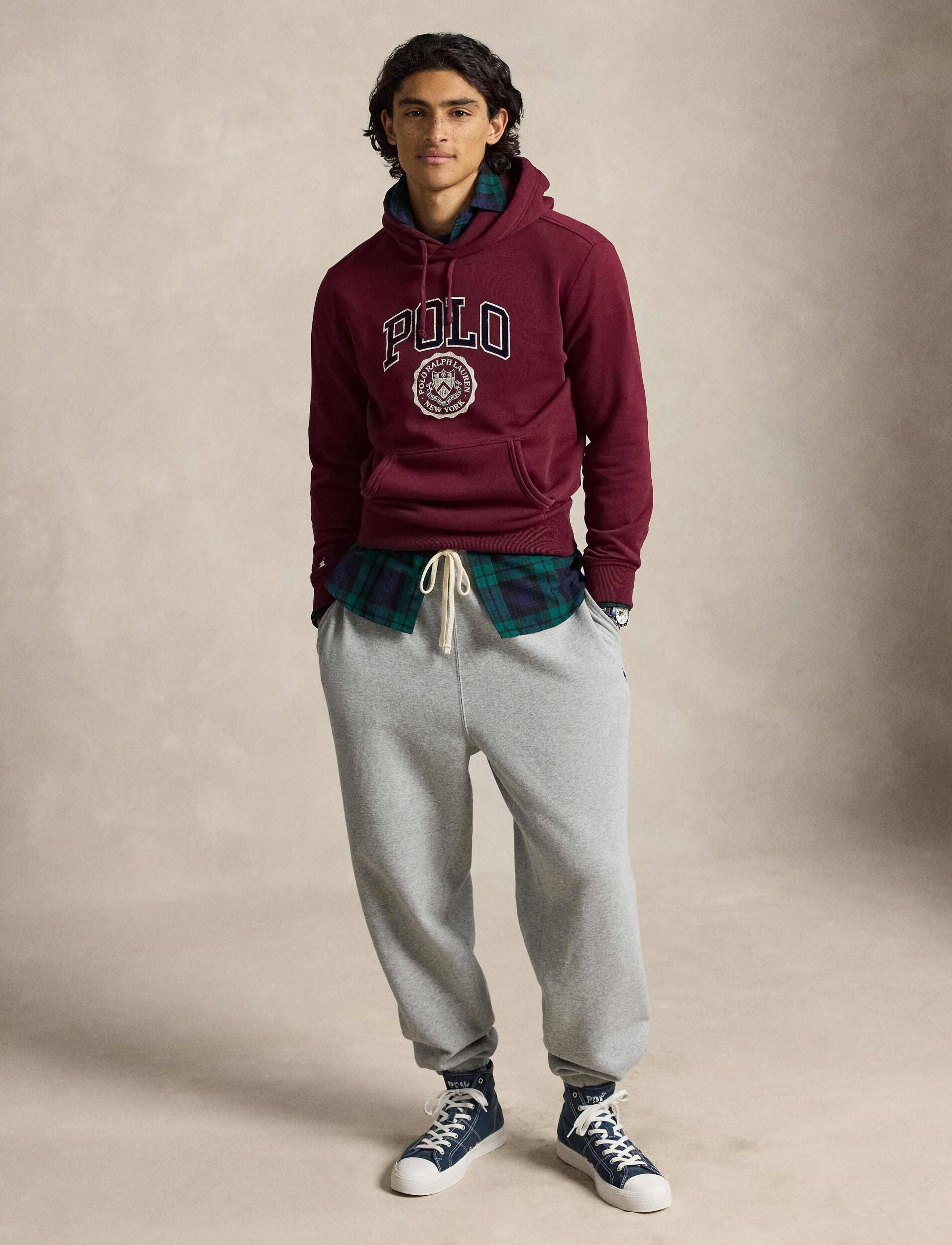 Polo Ralph Lauren miesten huppari Logo Fleece Hoodie, viininpunainen