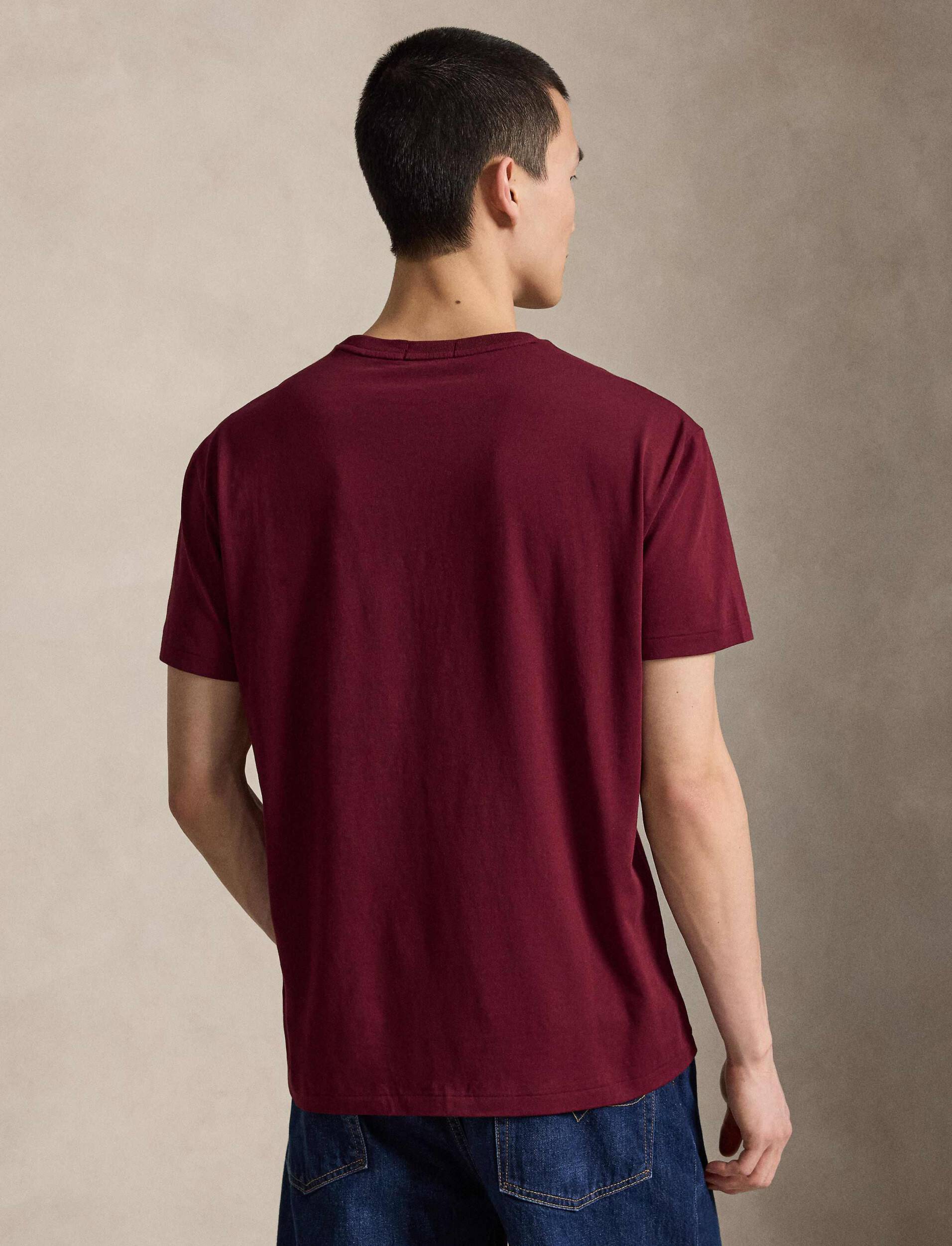 Polo Ralph Lauren miesten T-paita Classic Fit Logo Jersey T-Shirt, viininpunainen