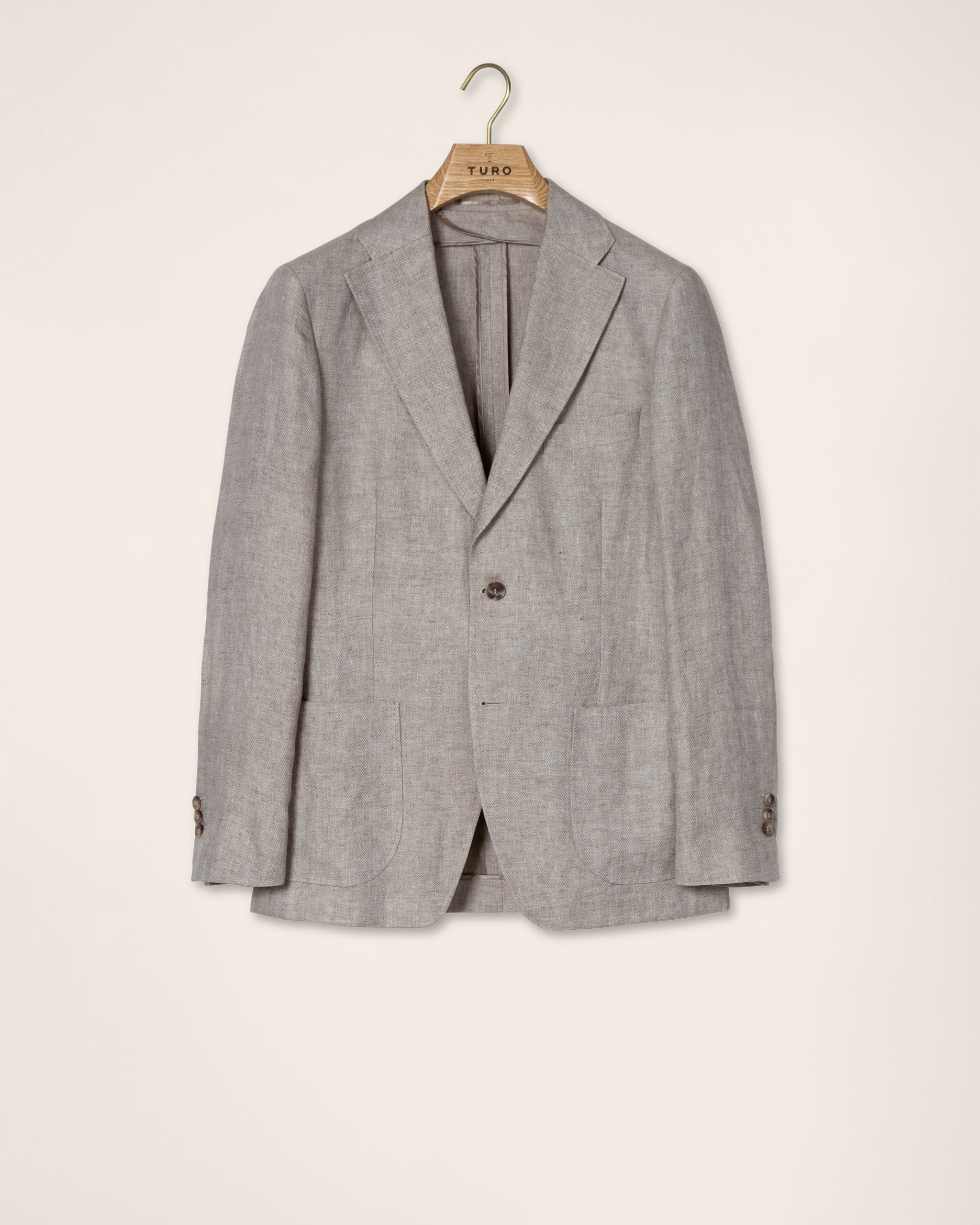 Turo irtotakki Bilbao HL Modern Fit Linen Jacket, ruskea