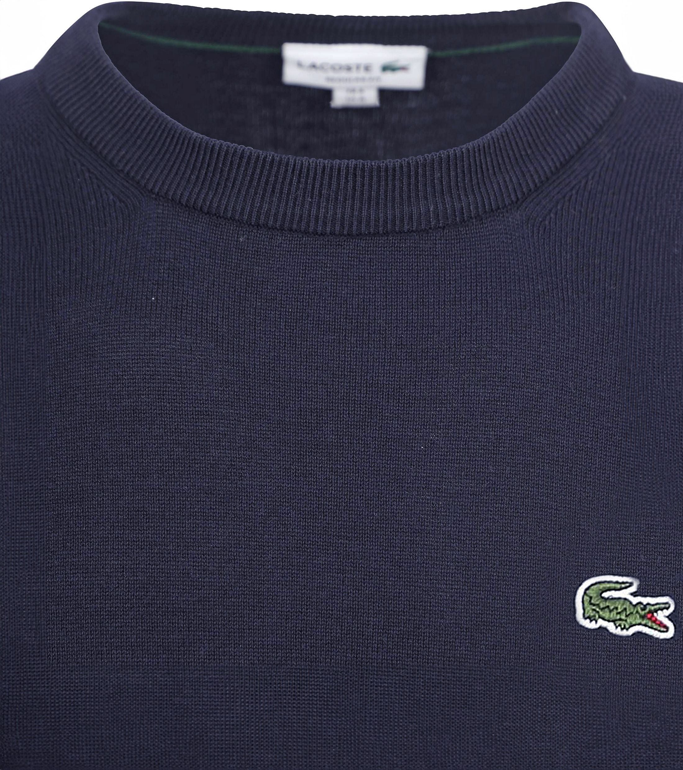 Lacoste miesten neulepusero Merino Wool Crew Neck Sweater, tummansininen