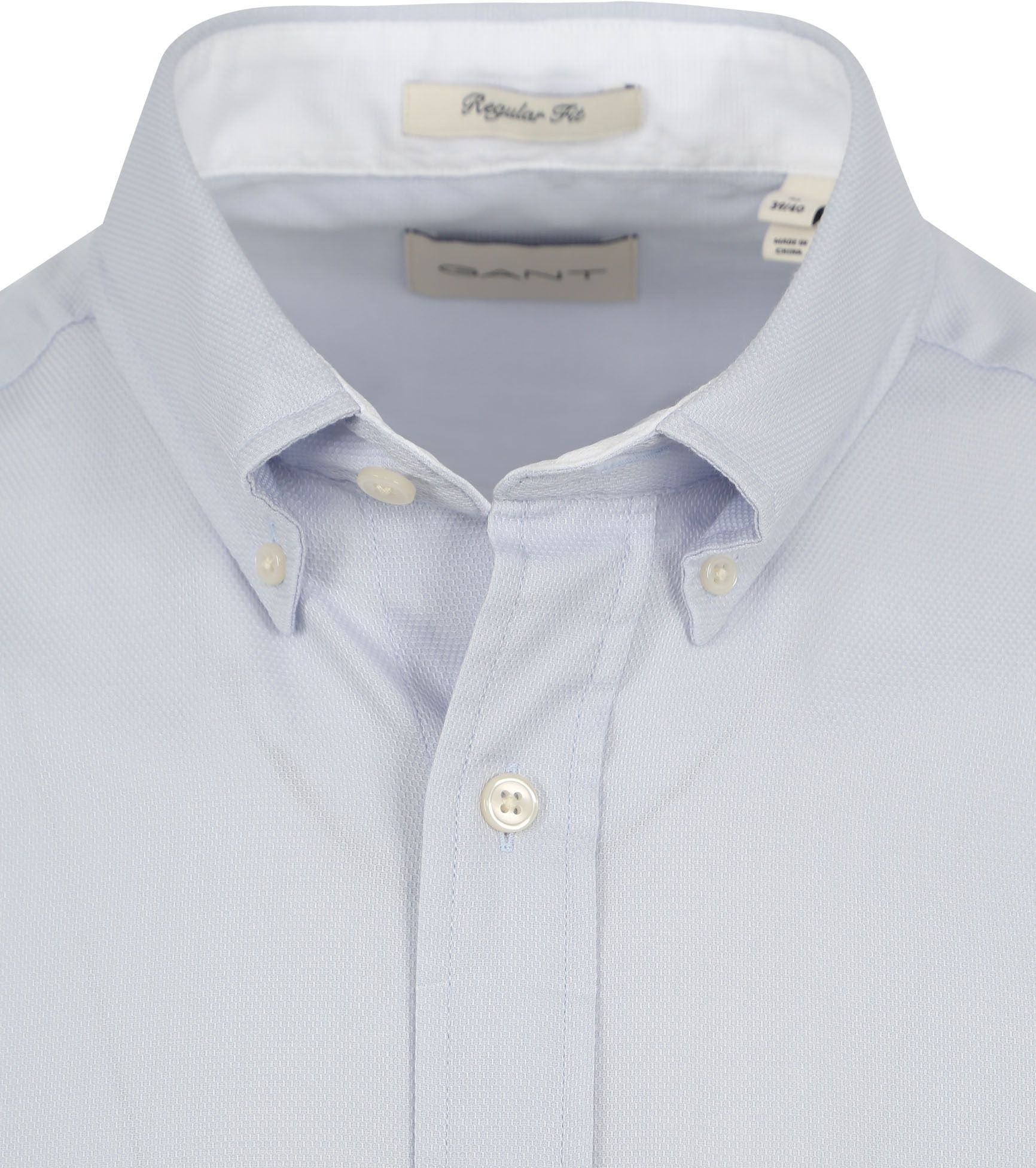 Gant miesten kauluspaita Reg Honey Comb Texture Shirt, vaaleansininen