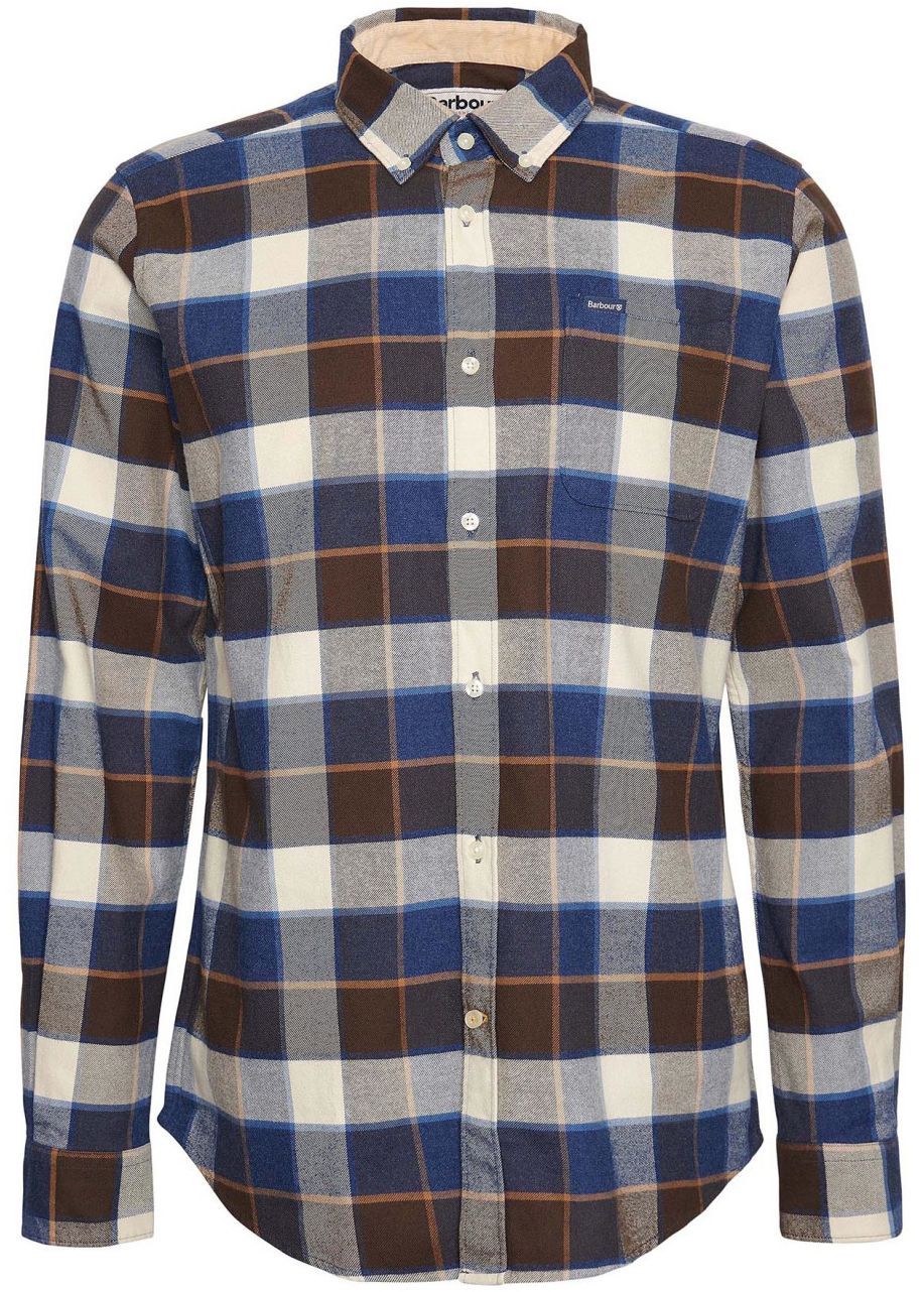 Barbour miesten kauluspaita Valley Tartan Flannel, sininen ruutu