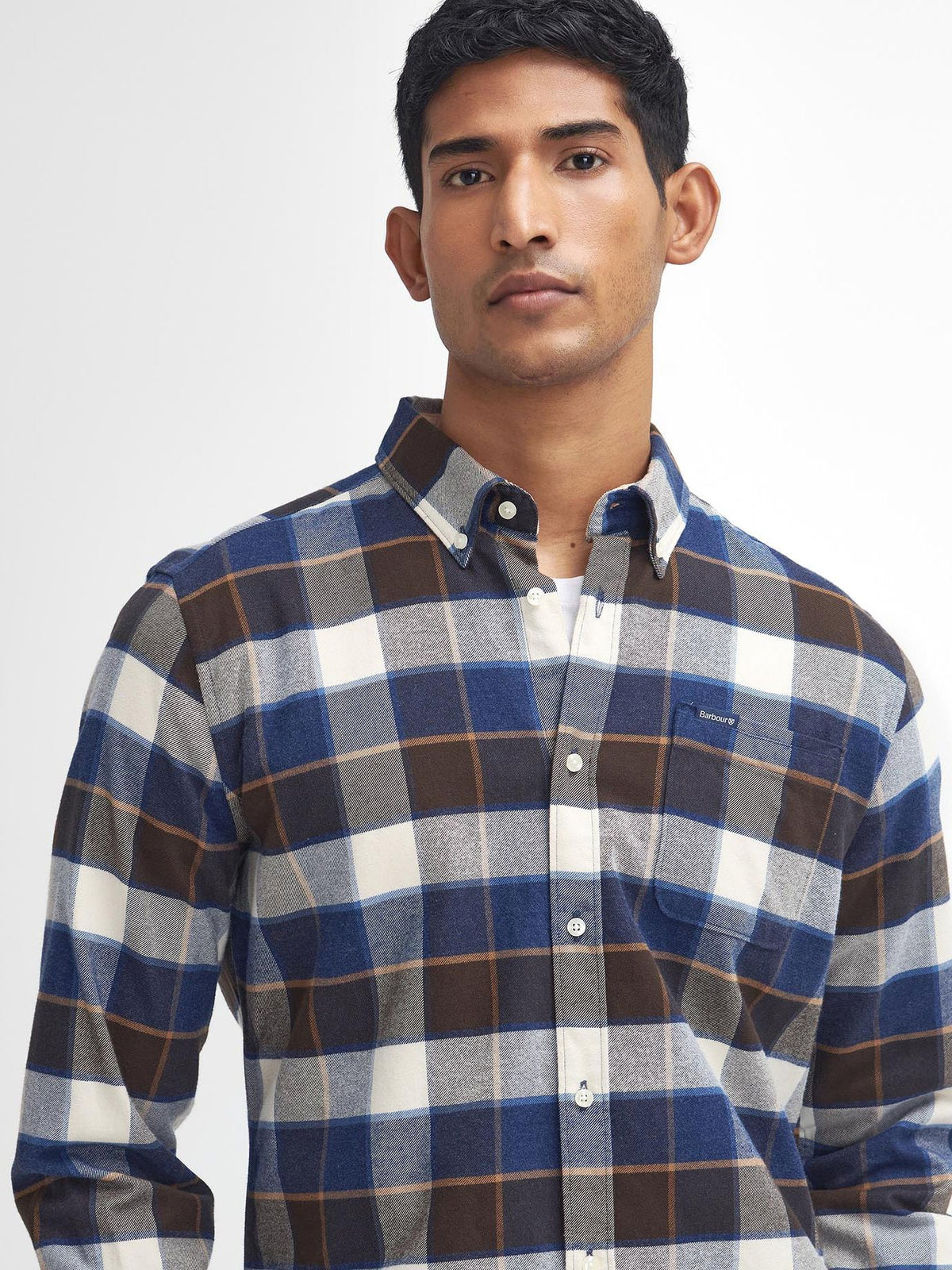 Barbour miesten kauluspaita Valley Tartan Flannel, sininen ruutu