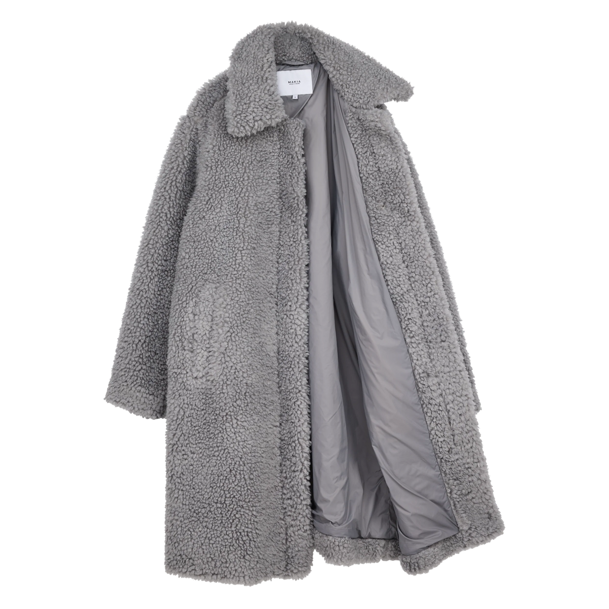 Makia naisten teddytakki Elina Coat, vaaleanharmaa