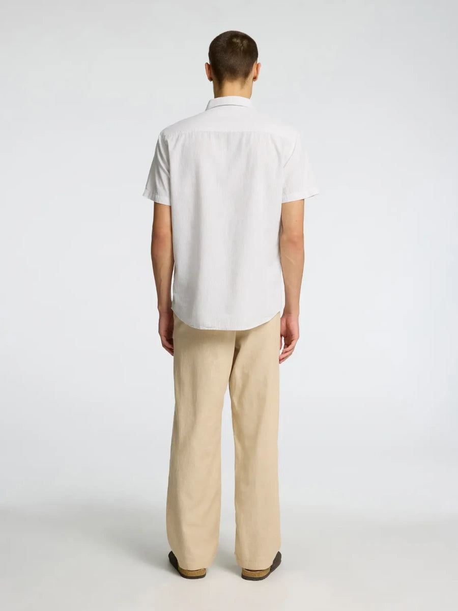 Selected Miesten Kauluspaita NEW LINEN SHIRT Valkoinen
