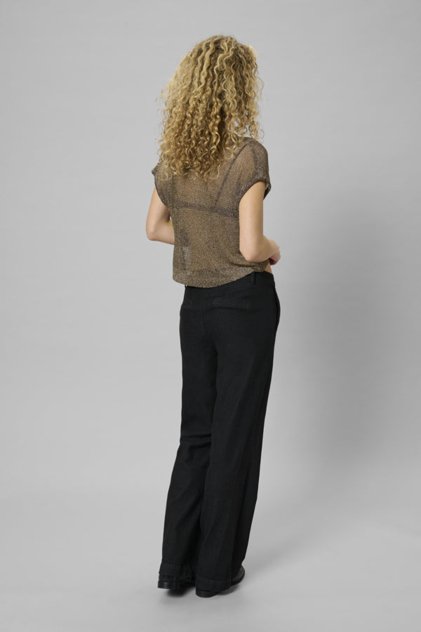 My Essential Wardrobe Olly Knit Waterfall Top, Kullankeltainen