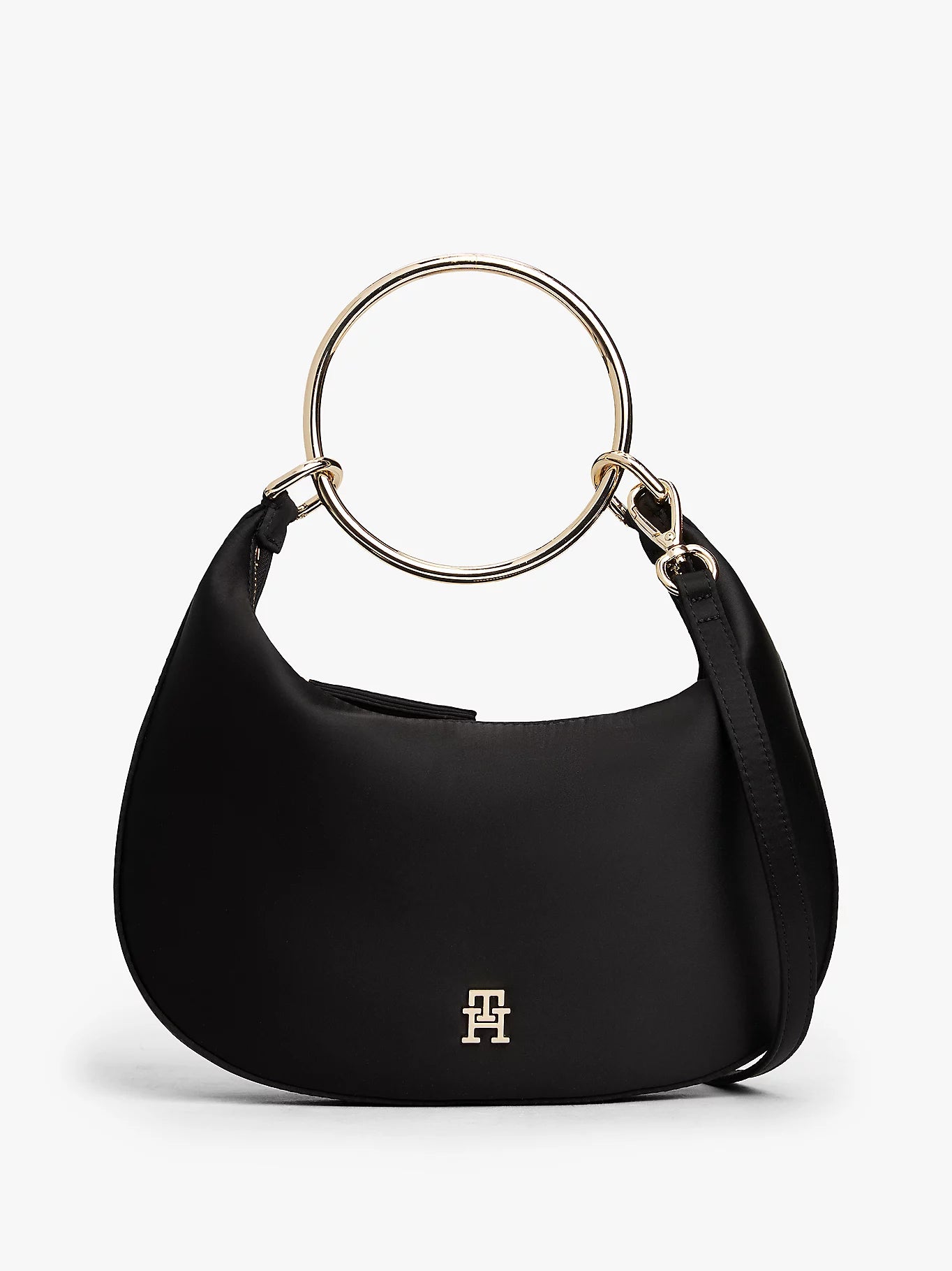 Tommy Hilfiger naisten laukku TH BRIGHT BRACELET HOBO SATIN, musta