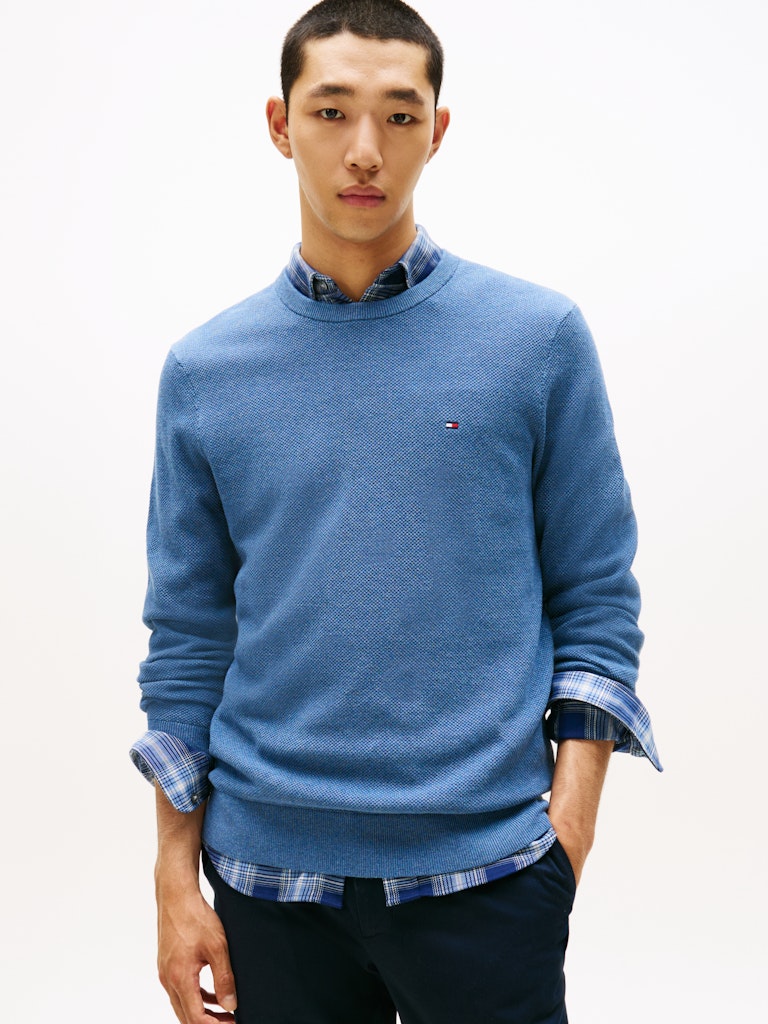 K ESSENTIAL STRUCTURE CREW NECK SININEN, INDIGO