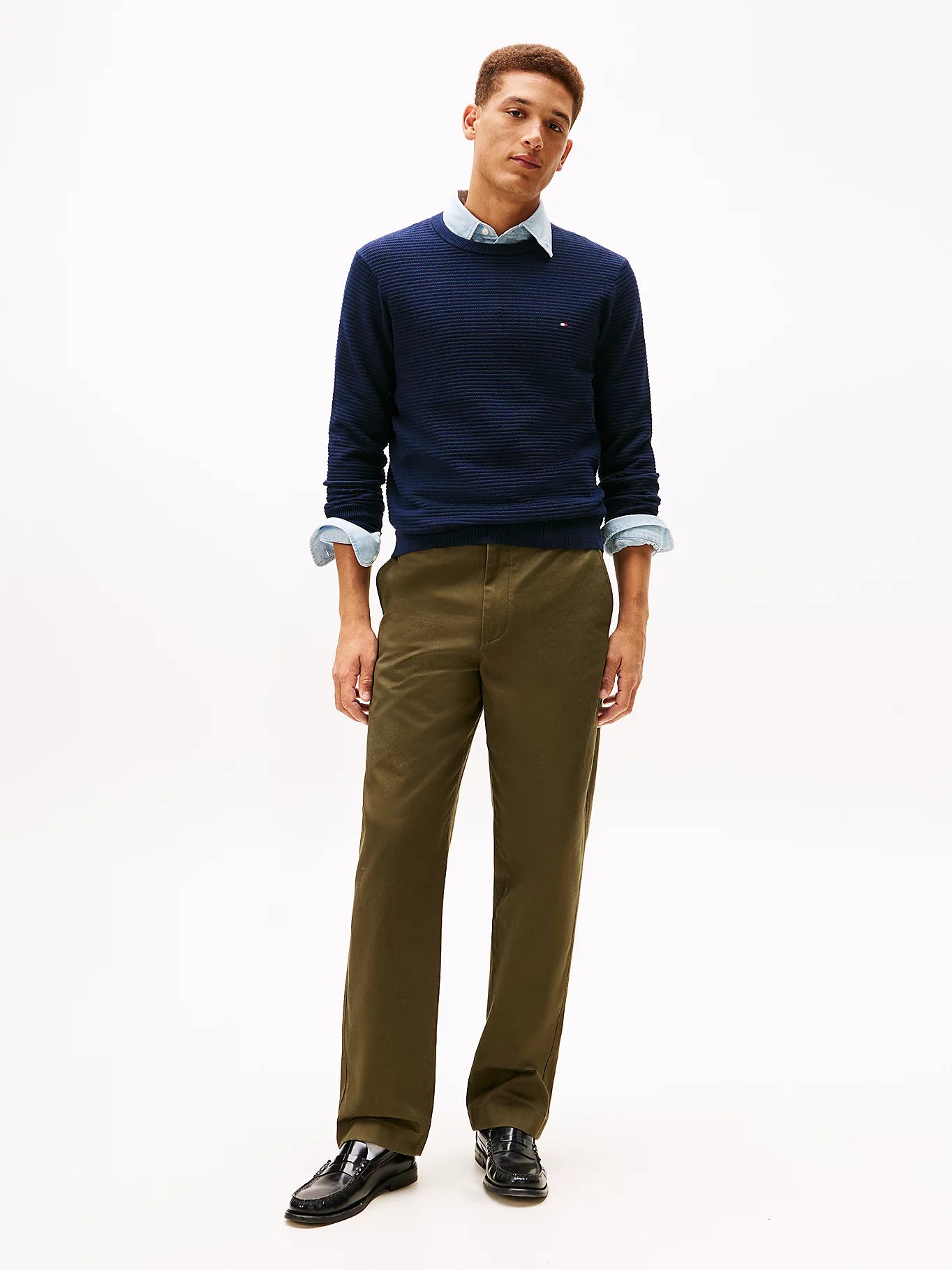 Tommy Hilfiger miesten neulepusero Seasonal Structure CNeck, tummansininen