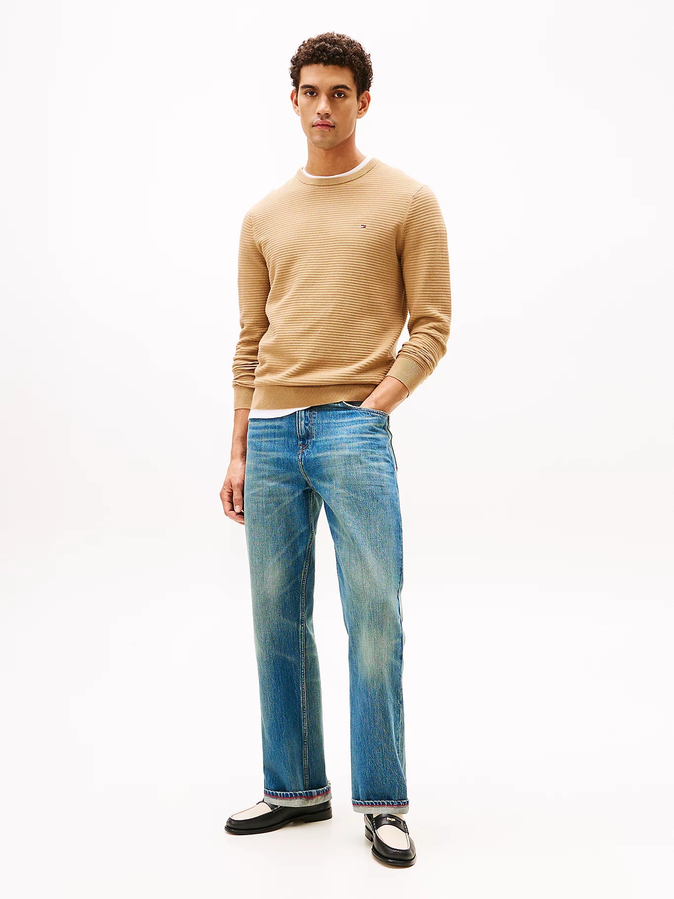 Tommy Hilfiger miesten neulepusero Seasonal Structure CNeck, beige