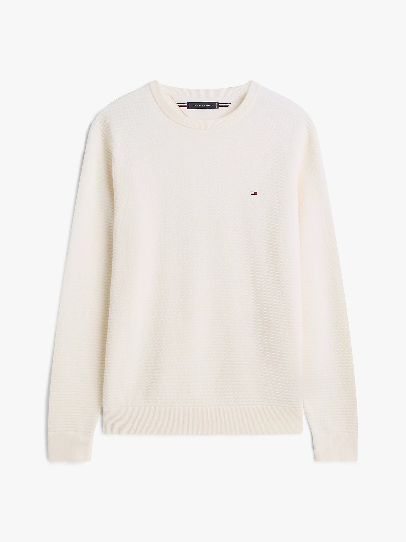 Tommy Hilfiger miesten neulepusero Seasonal Structure CNeck, luonnonvalkoinen